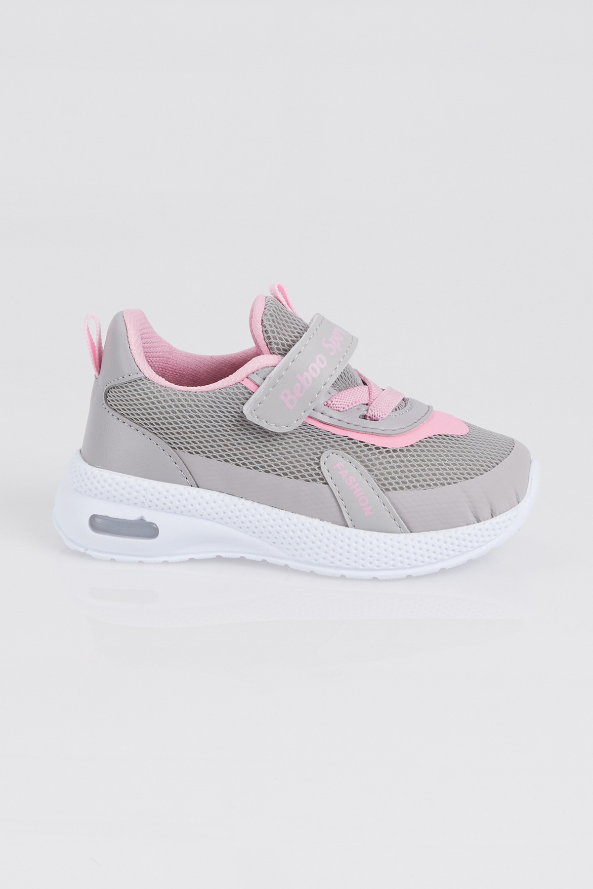 Çocuk Unisex Buz Pembe Nefes Alabilen Kumaş Cırtlı Spor Ayakkabı - Görsel 4