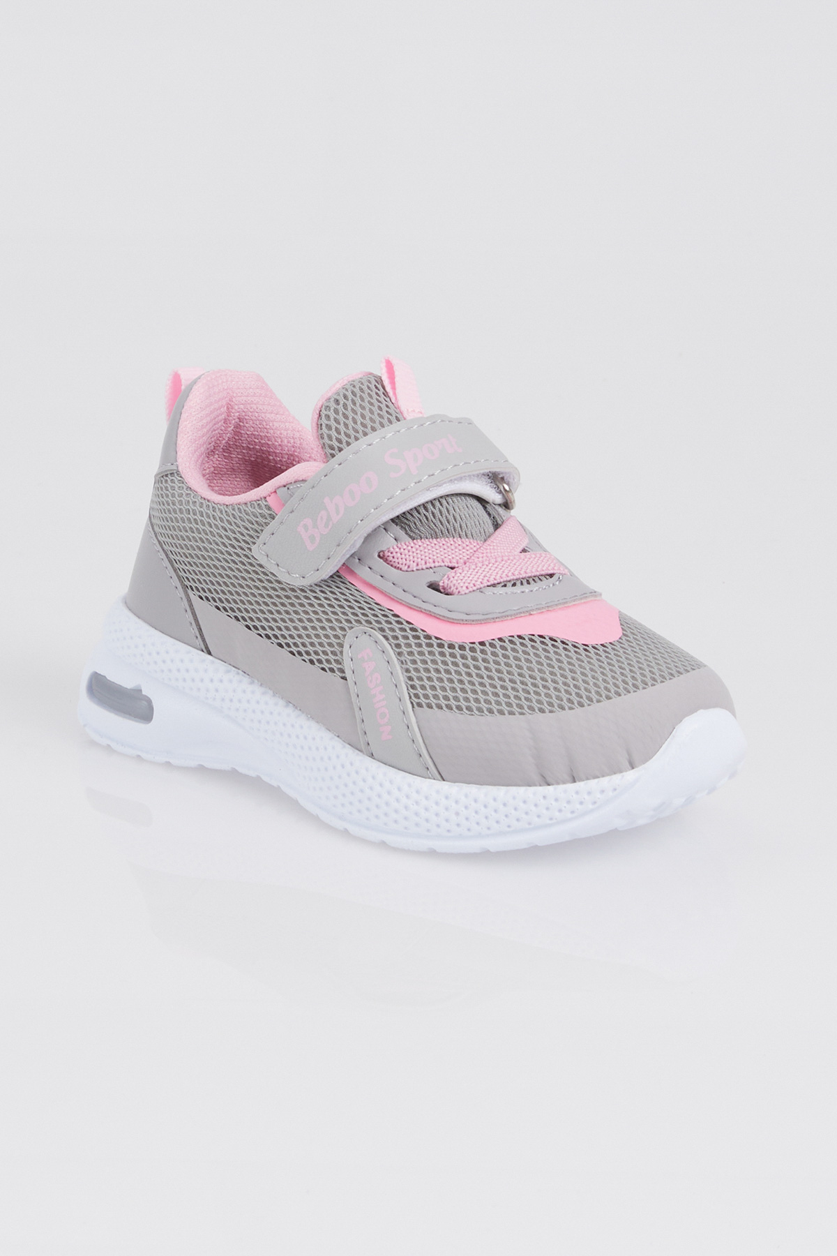 Çocuk Unisex Buz Pembe Nefes Alabilen Kumaş Cırtlı Spor Ayakkabı - Görsel 5