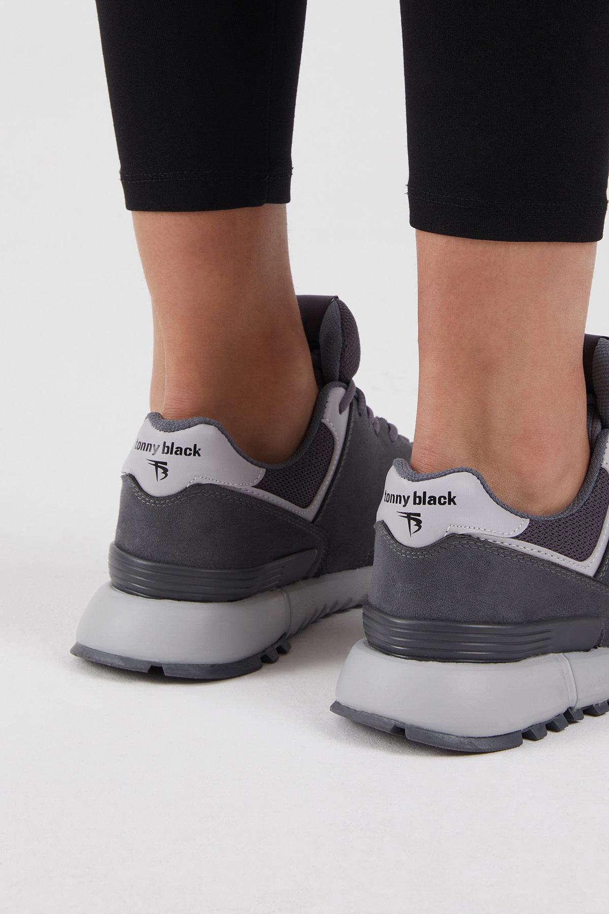 Unisex Füme Kaymaz Eva Taban Bağcıklı Spor Ayakkabı - Görsel 6