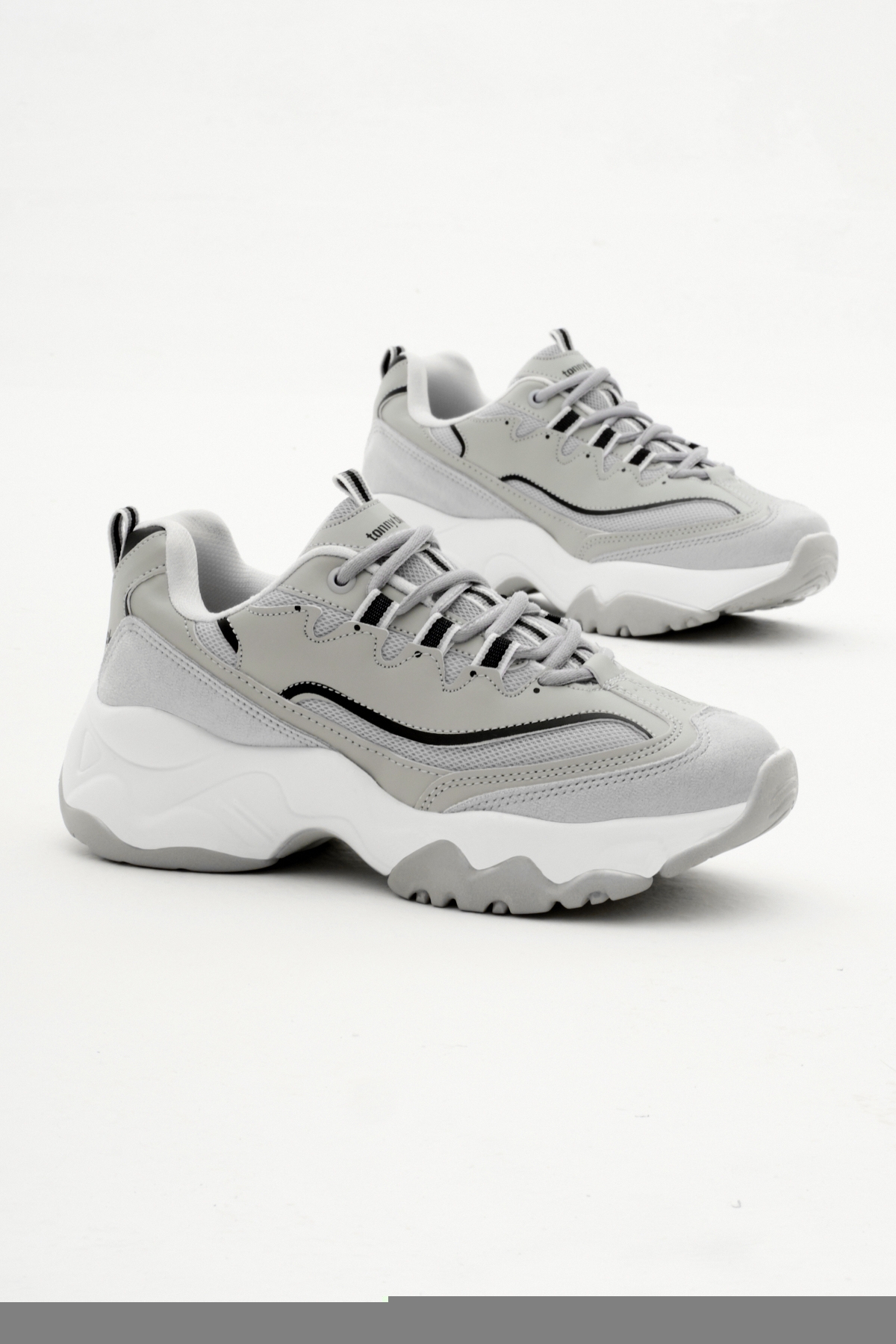 Kadın Buz Rahat Kalıp Yüksek Taban Bağcıklı Spor Ayakkabı - Görsel 4