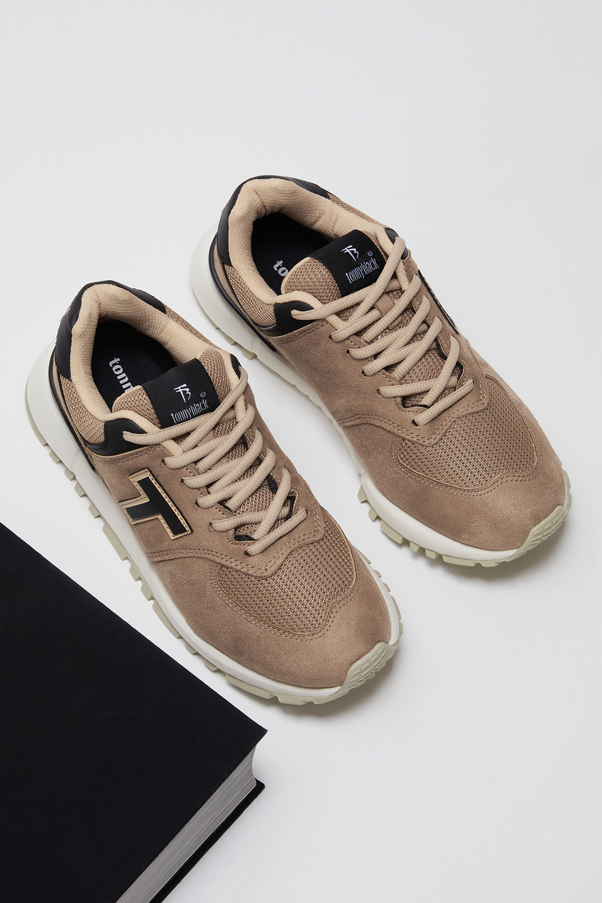 Unisex Bej Kaymaz Eva Taban Bağcıklı Spor Ayakkabı - Görsel 6