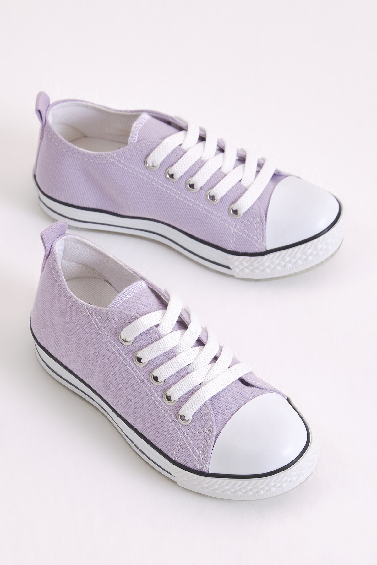 Çocuk Unisex Lila Rahat Kalıp Işıklı Bağcıklı Spor Ayakkabı - Görsel 2