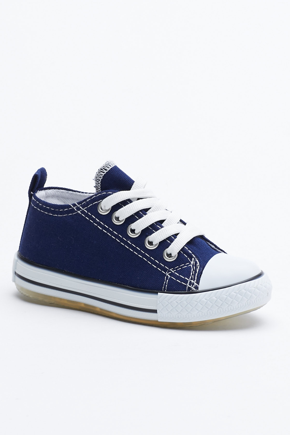 Çocuk Unisex Lacivert Rahat Kalıp Işıklı Bağcıklı Spor Ayakkabı - Görsel 2