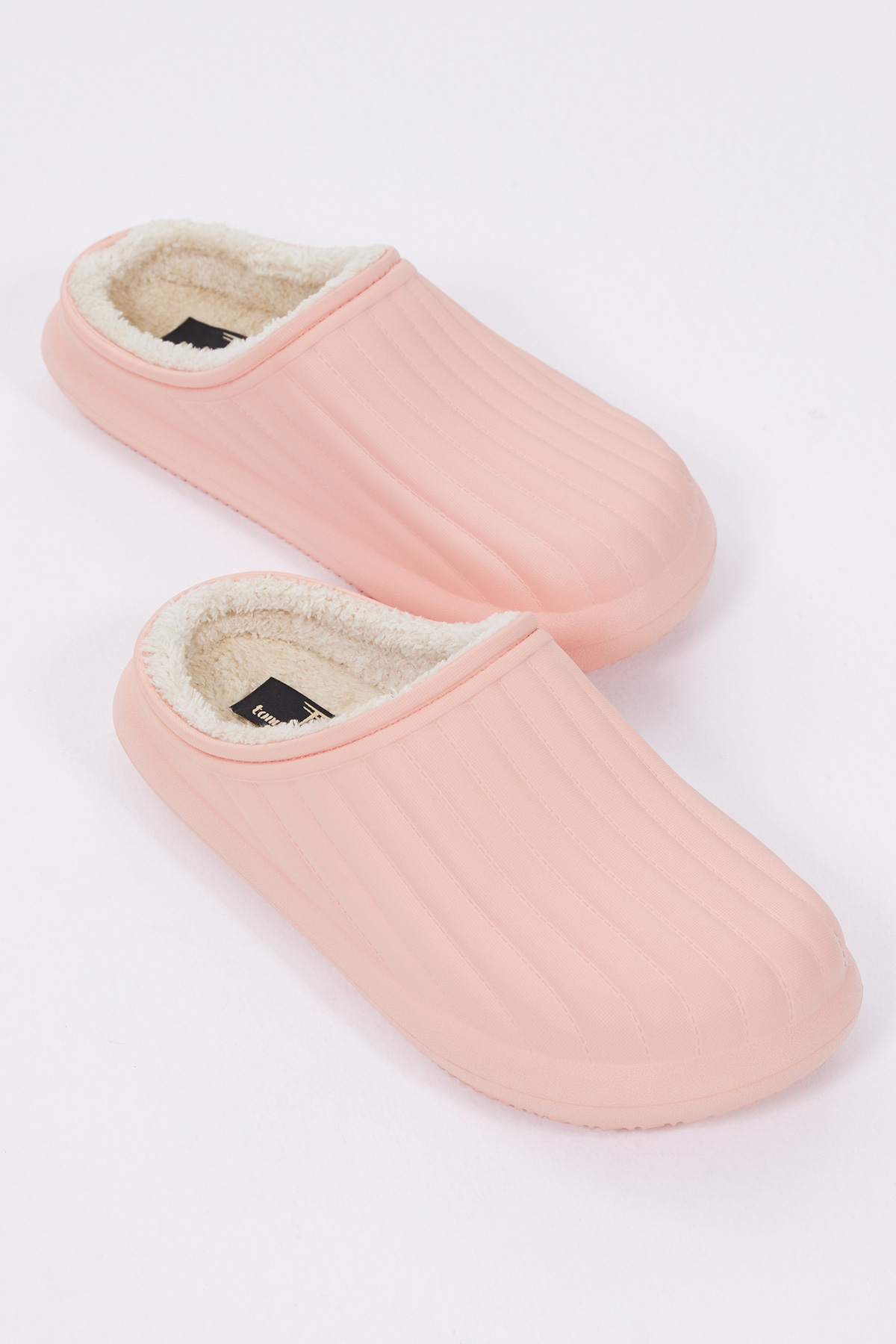 Kadın Pudra Rahat Kalıp Önü Kapalı İçi Yünlü Kışlık Eva Ev Terliği - Görsel 2