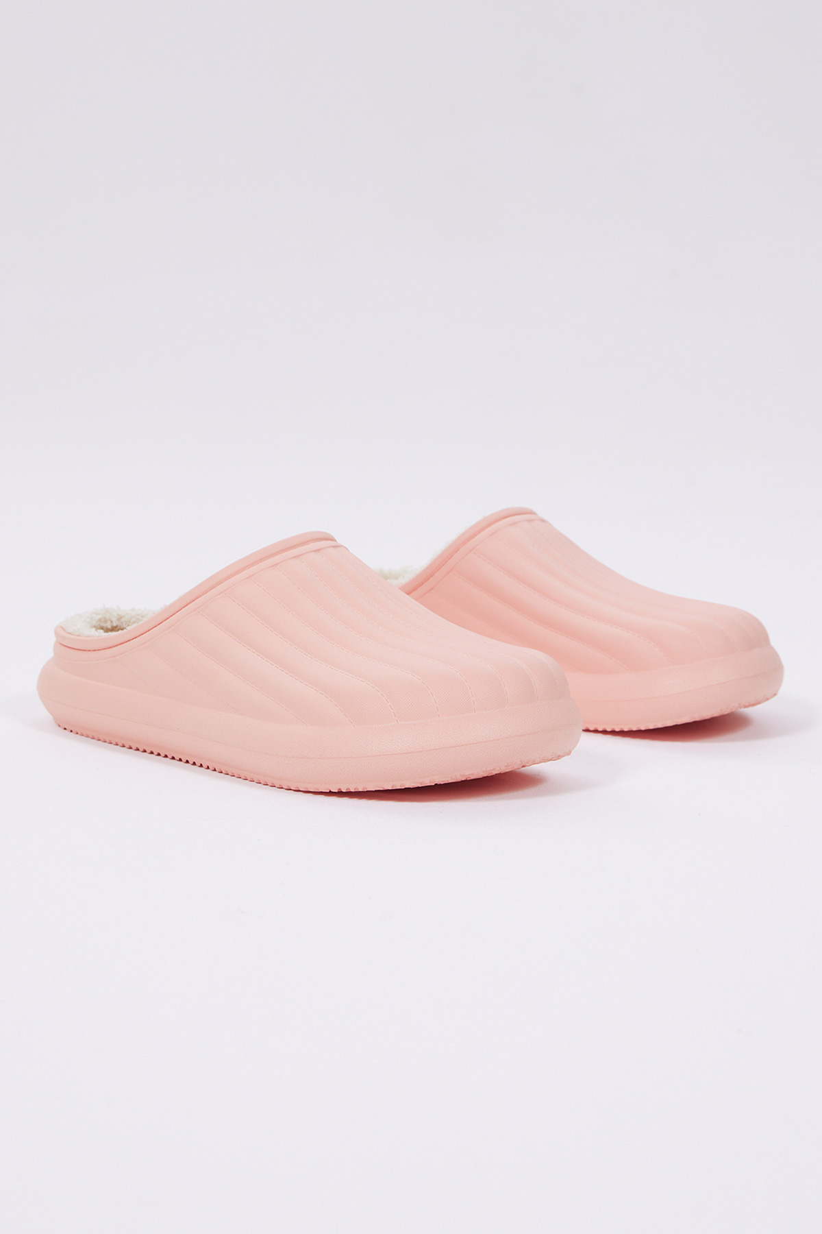 Kadın Pudra Rahat Kalıp Önü Kapalı İçi Yünlü Kışlık Eva Ev Terliği - Görsel 3