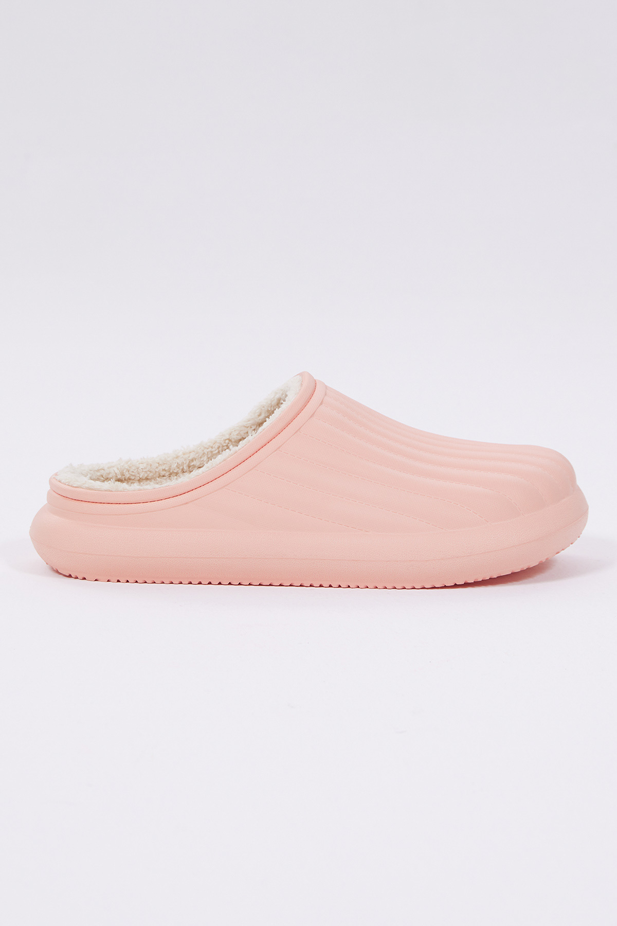 Kadın Pudra Rahat Kalıp Önü Kapalı İçi Yünlü Kışlık Eva Ev Terliği - Görsel 4