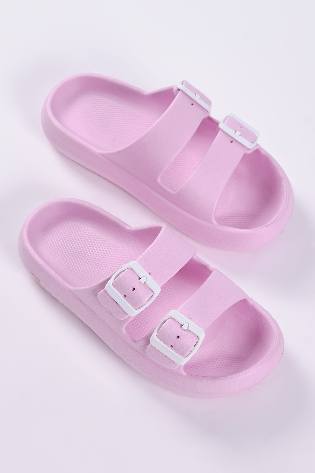 Kadın Pembe Rahat Kalıp Tokalı Yüksek Taban Eva Terlik - Görsel 2