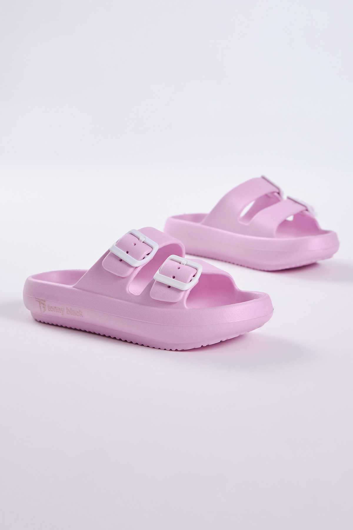 Kadın Pembe Rahat Kalıp Tokalı Yüksek Taban Eva Terlik - Görsel 3