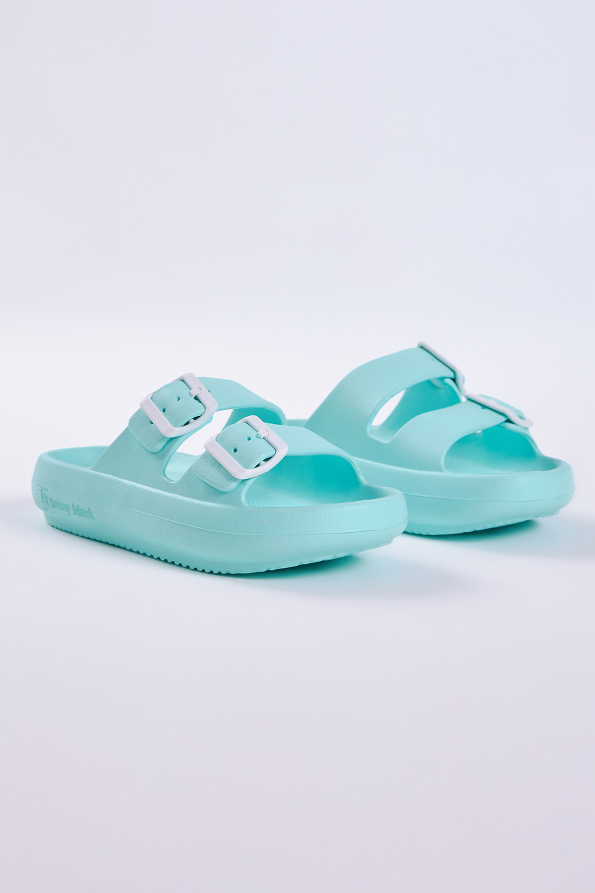 Kadın Su Yeşili Rahat Kalıp Tokalı Yüksek Taban Eva Terlik - Görsel 3