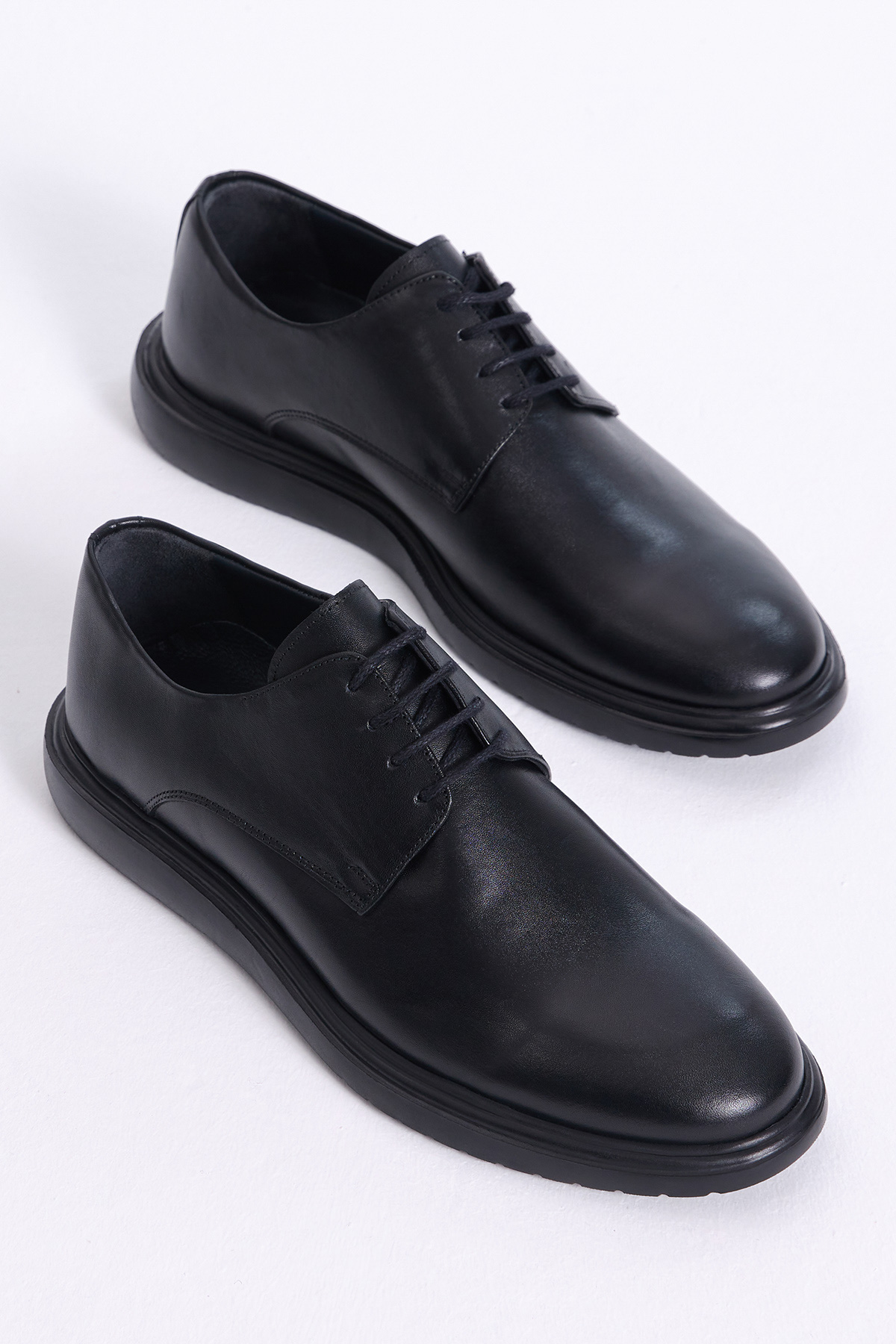 Erkek Siyah Önü Bağcıklı İçi Hakiki Deri Klasik Ayakkabı - Görsel 4