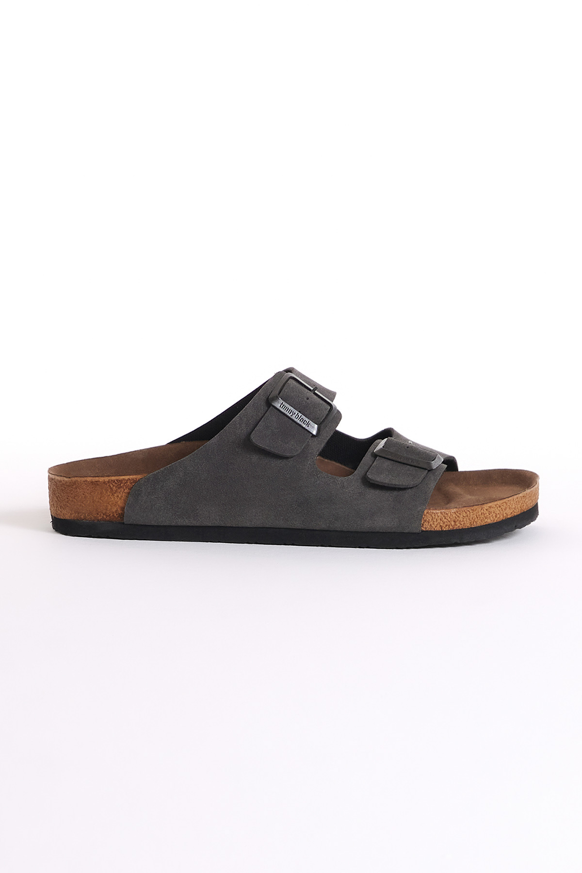 Unisex Füme Rahat Kalıp Poli Taban Çift Tokalı Nubuk Terlik - Görsel 3