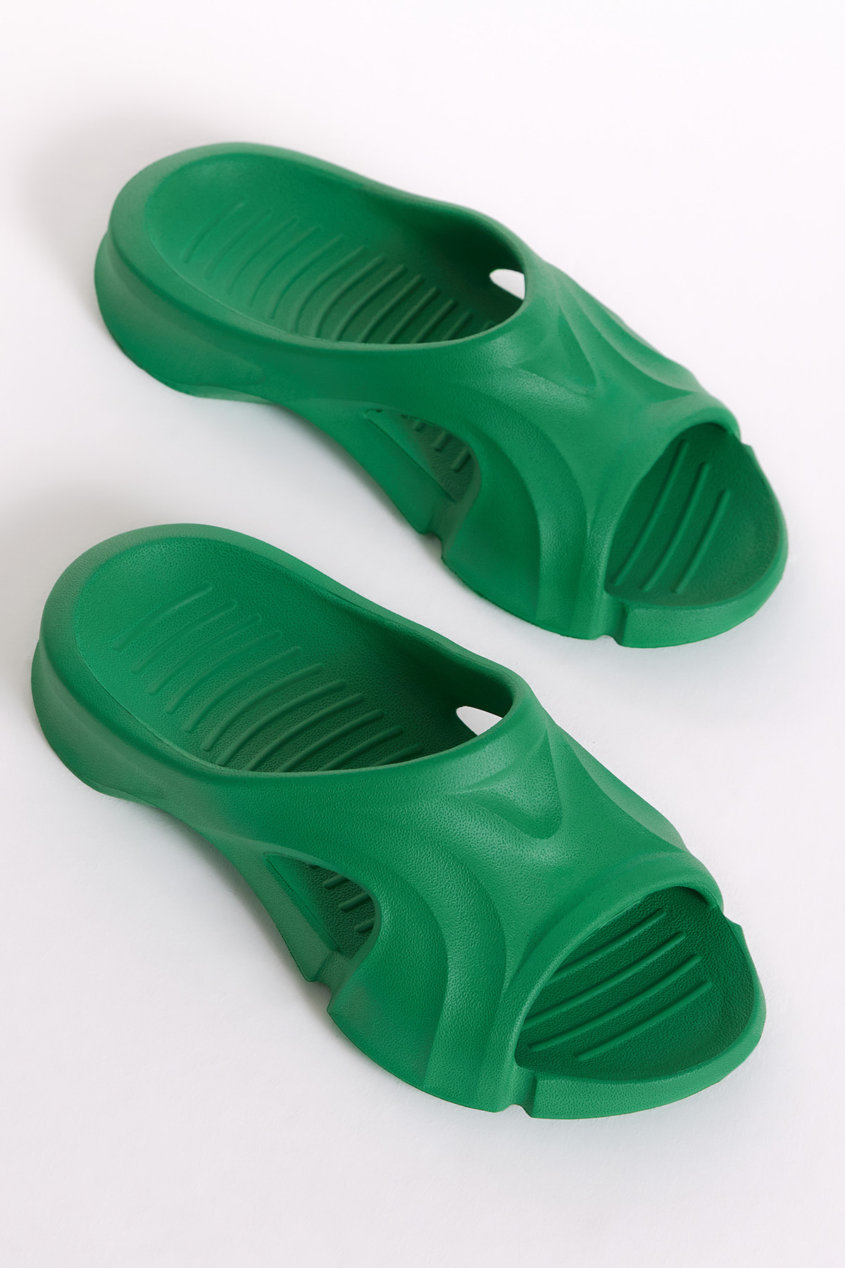 Unisex Yeşil Desenli Kalın Tabanlı Eva Terlik - Görsel 3