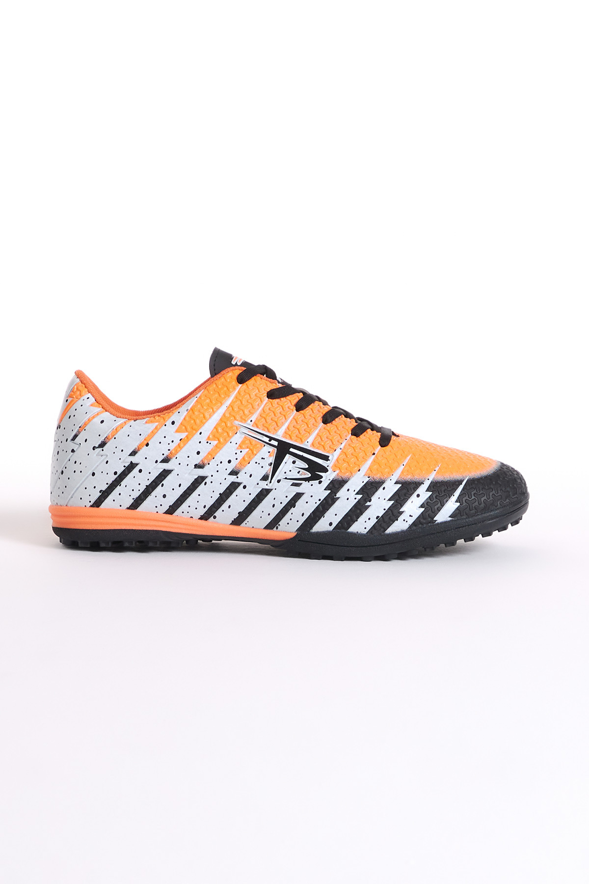 Unisex Siyah Desenli Bağcıklı Halı Saha Ayakkabısı - Görsel 2