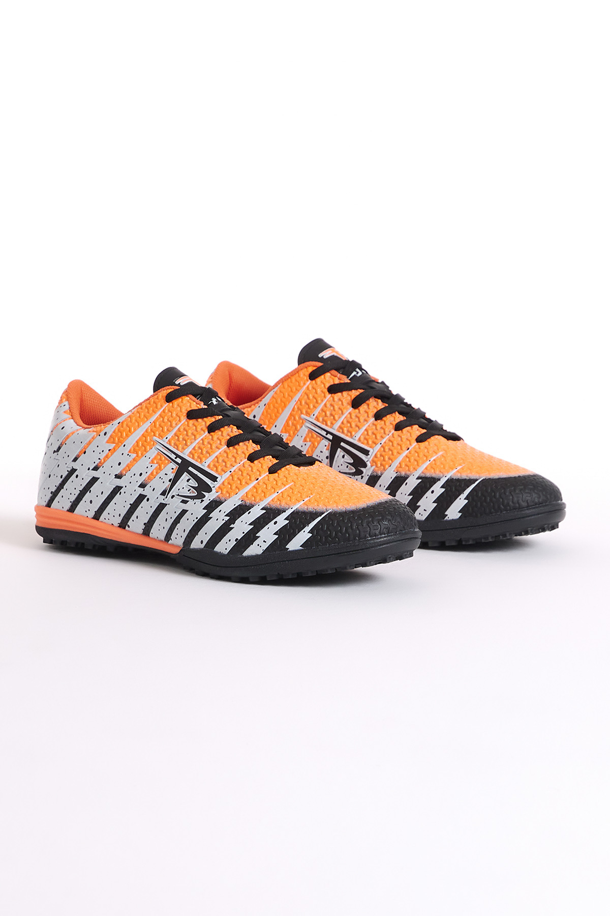 Unisex Siyah Desenli Bağcıklı Halı Saha Ayakkabısı - Görsel 3