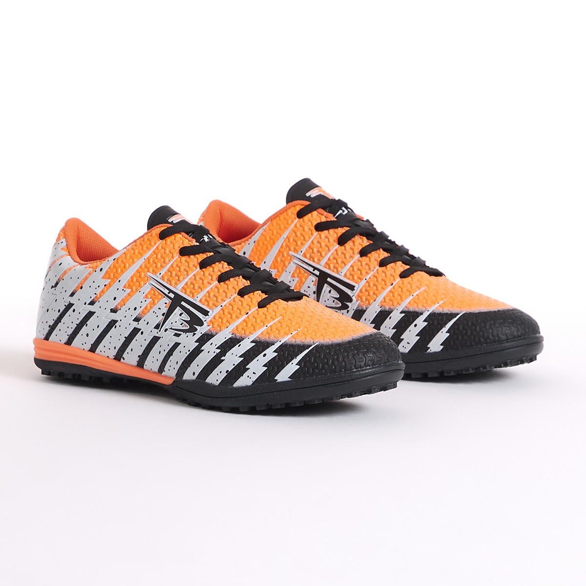 Unisex Siyah Desenli Bağcıklı Halı Saha Ayakkabısı - Görsel 4