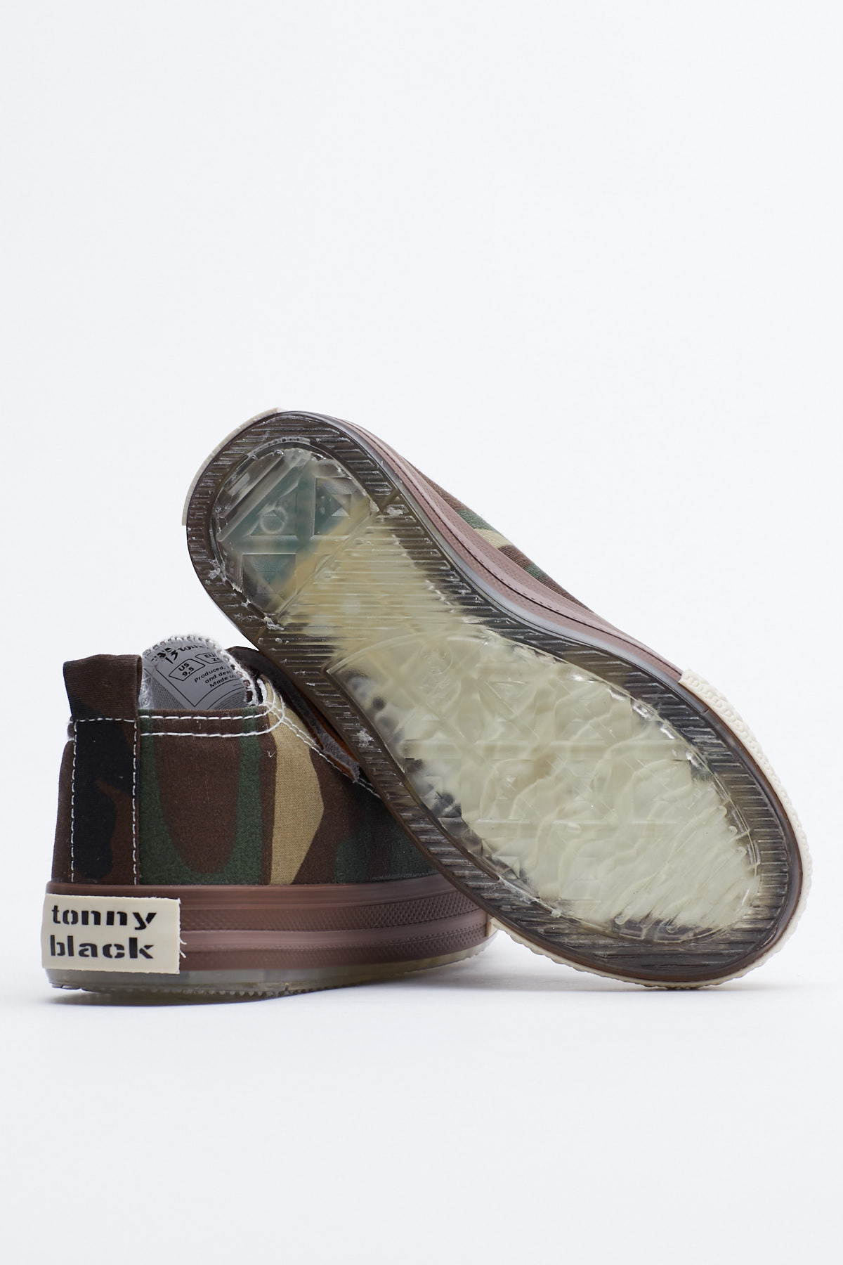 Çocuk Unisex Haki Kamuflaj Rahat Kalıp Işıklı Cırtlı Spor Ayakkabı - Görsel 5