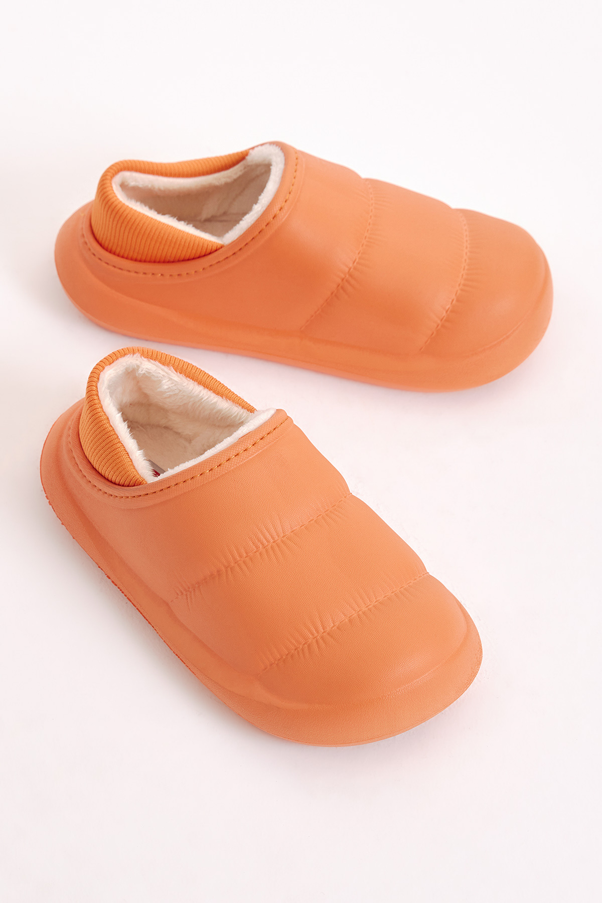 Kadın Oranj Rahat Kalıp İçi Kürklü Terlik - Görsel 3