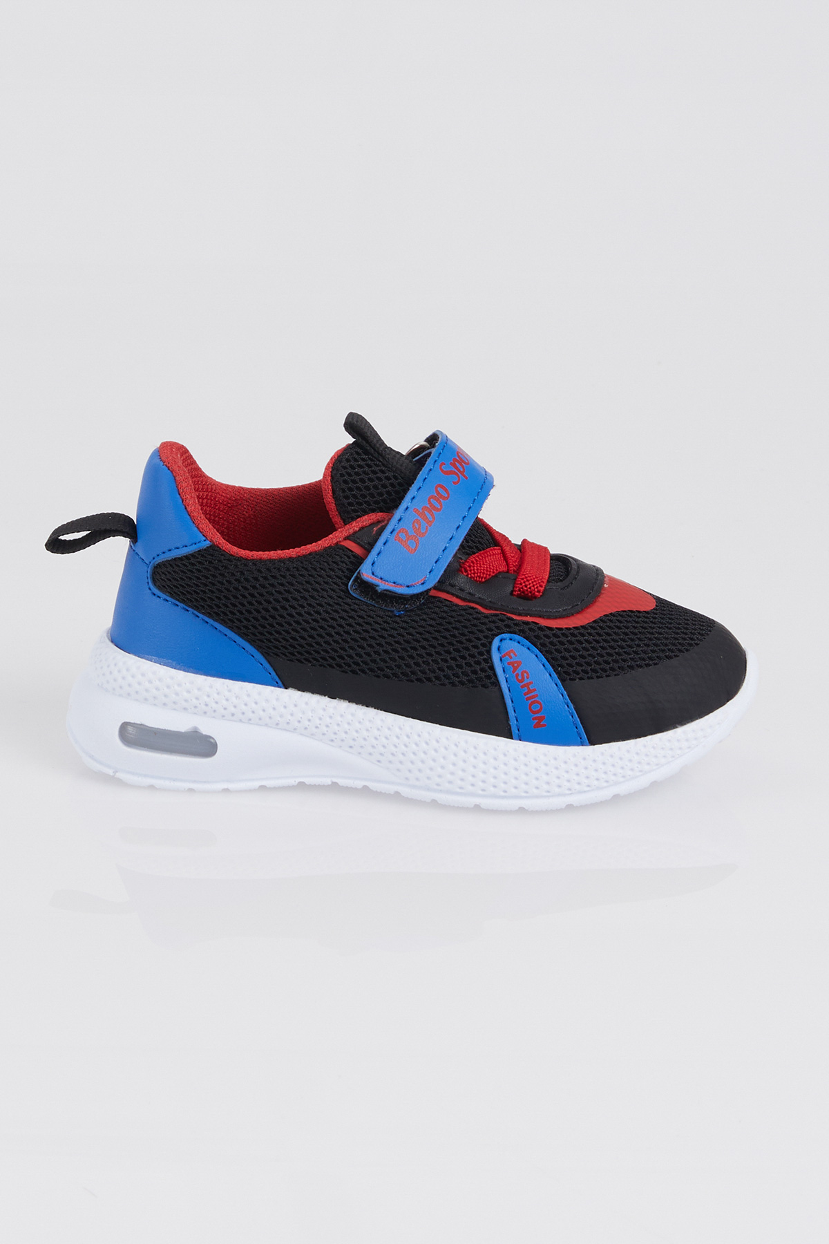 Çocuk Unisex Siyah Sax Nefes Alabilen Kumaş Cırtlı Spor Ayakkabı - Görsel 3