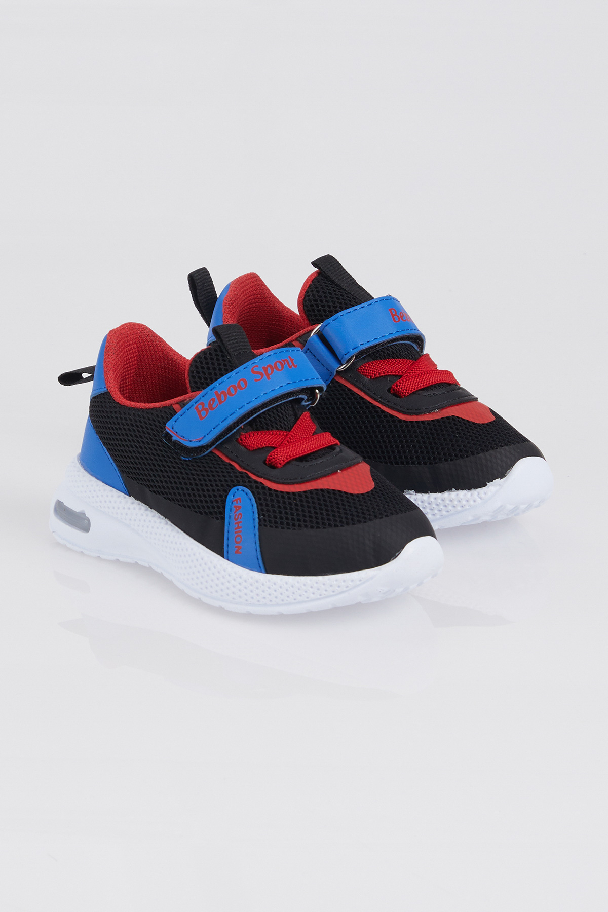 Çocuk Unisex Siyah Sax Nefes Alabilen Kumaş Cırtlı Spor Ayakkabı - Görsel 4