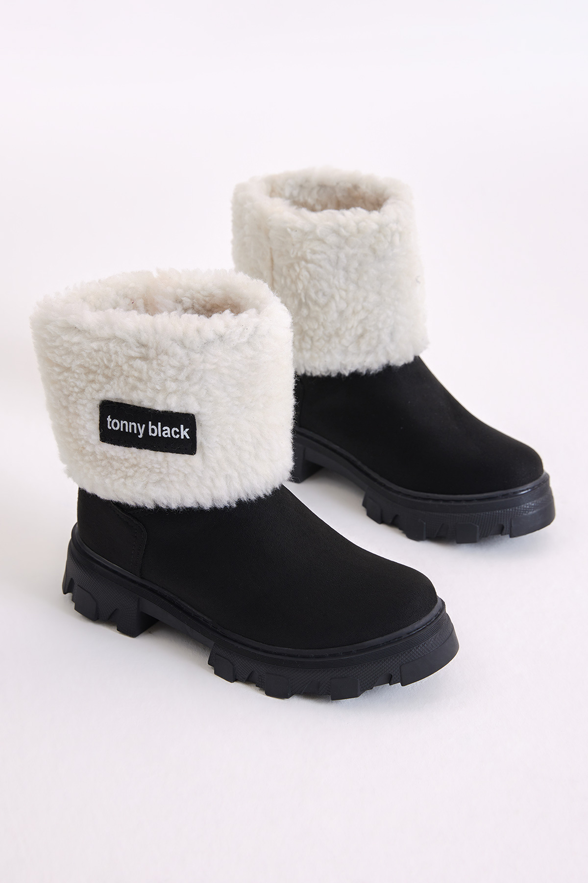 Kız Çocuk Siyah Süet İçi Kürklü Bot - Görsel 3