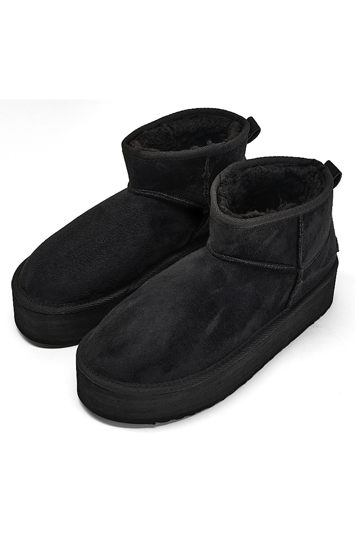 Kadın Siyah Süet Rahat Kalıp Kısa Süet Bot - Görsel 4