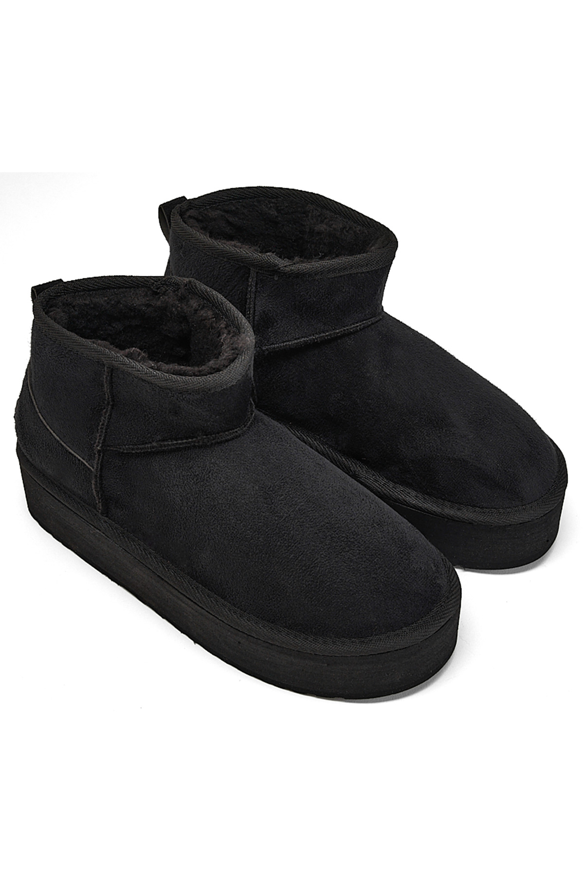 Kadın Siyah Süet Rahat Kalıp Kısa Süet Bot - Görsel 5