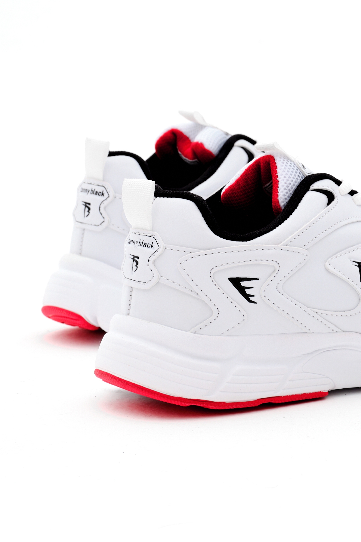 Unisex Beyaz Cilt Rahat Kalıp Yüksek Faylon Taban Bağcıklı Spor Ayakkabı - Görsel 6