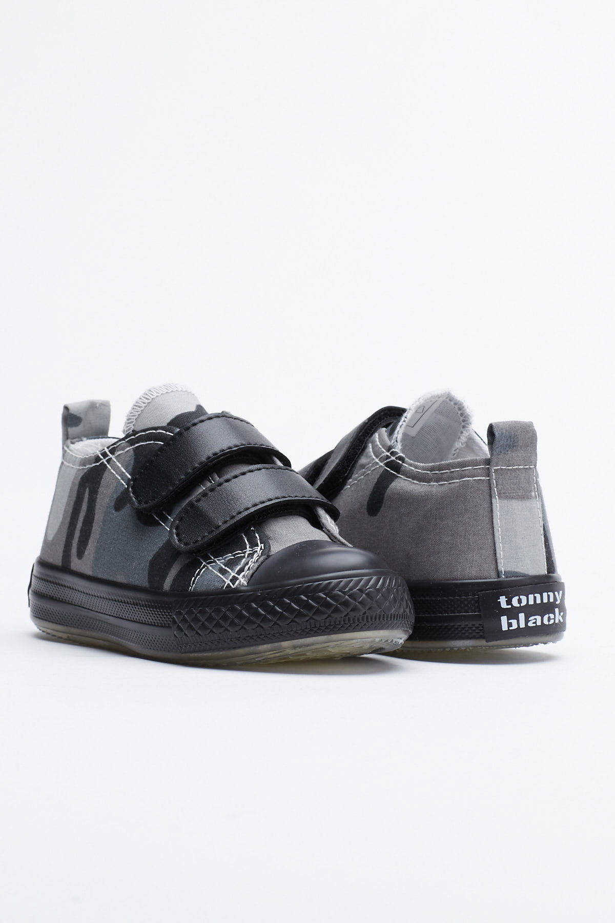 Çocuk Unisex Siyah Yeşil Rahat Kalıp Işıklı Cırtlı Spor Ayakkabı - Görsel 4