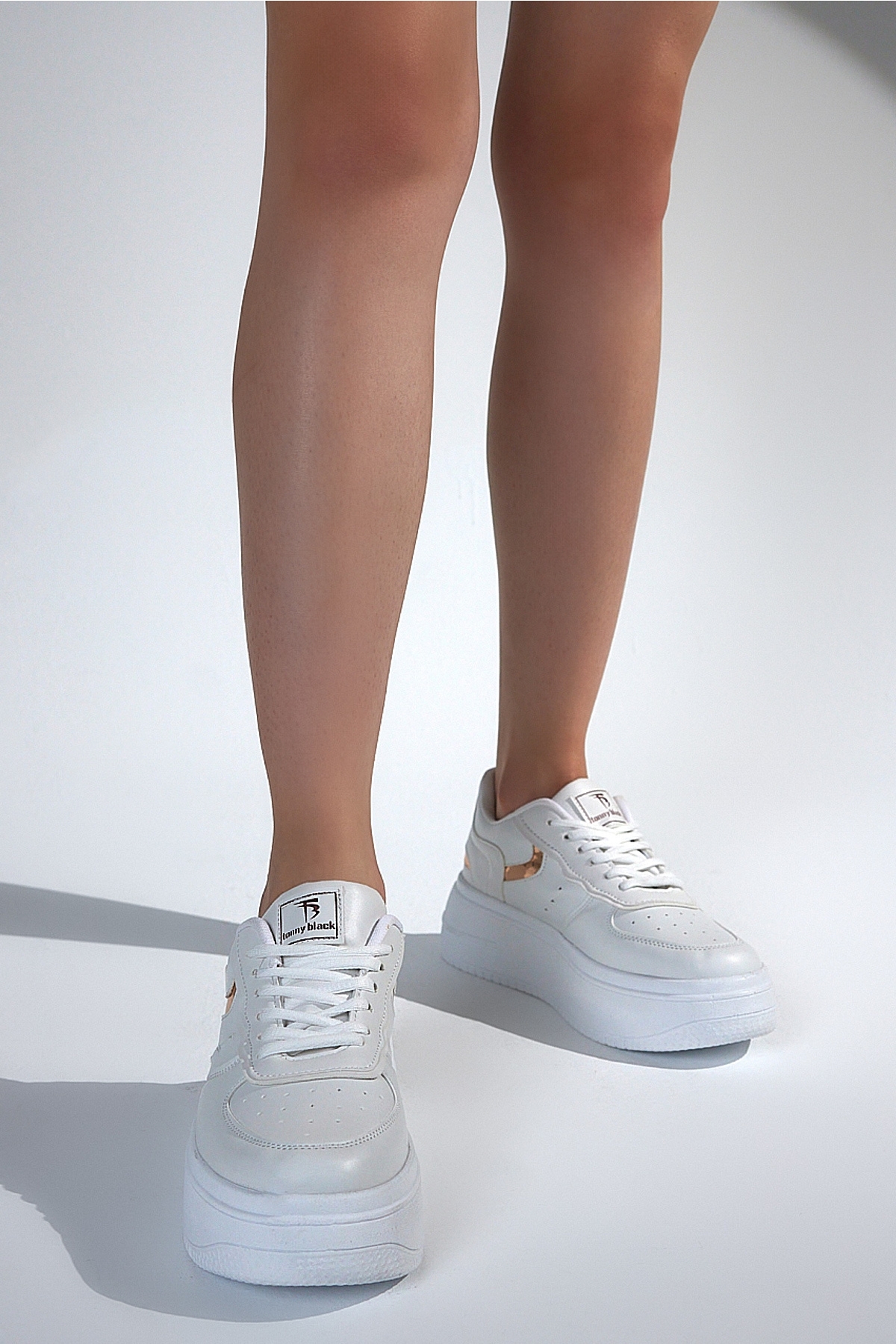 Tonny Black Tonny Black Çok Renkli Kadın Beyaz Bakır Rahat Kalıp Yüksek Taban Bağcıklı Spor Ayakkabı Sneaker | Flo Çok Renkli - 2. görsel