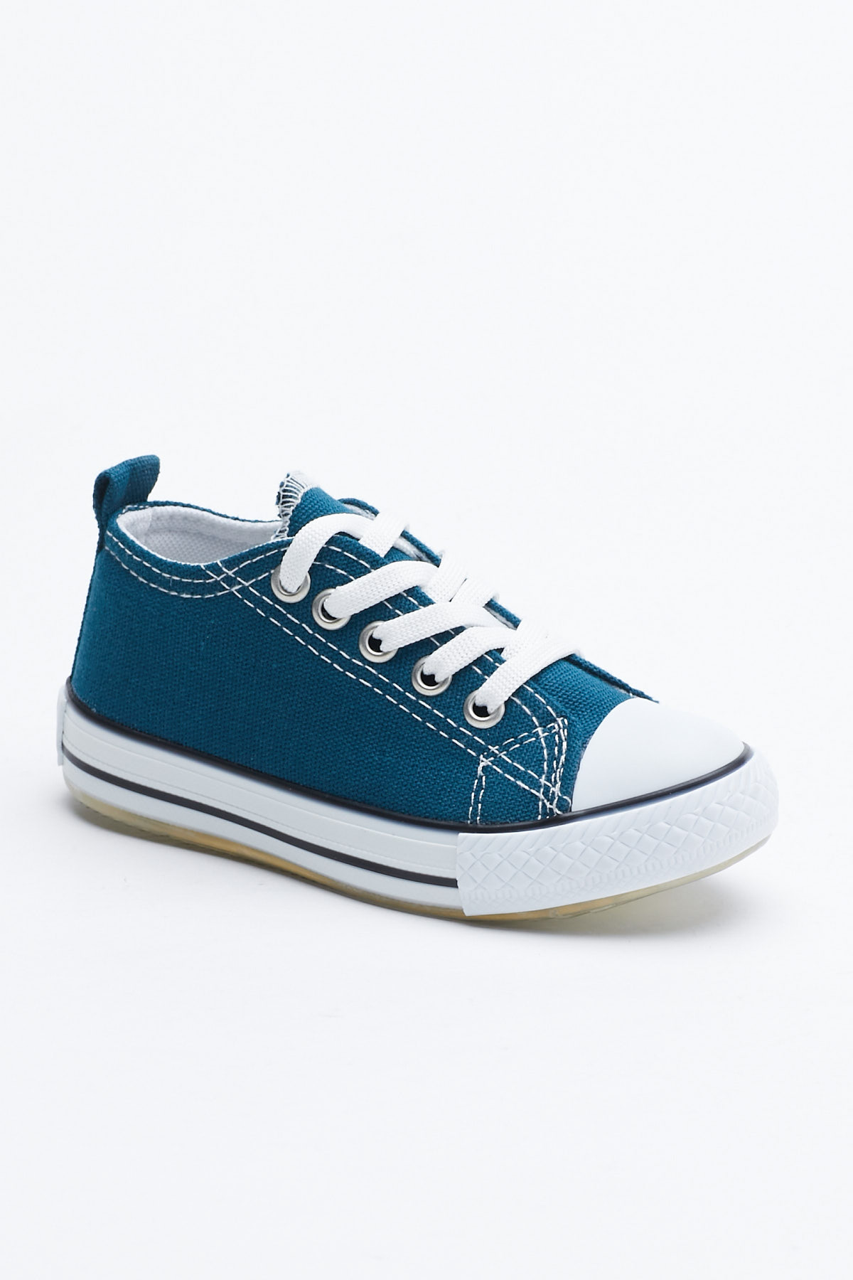Çocuk Unisex Petrol Rahat Kalıp Işıklı Bağcıklı Spor Ayakkabı - Görsel 2