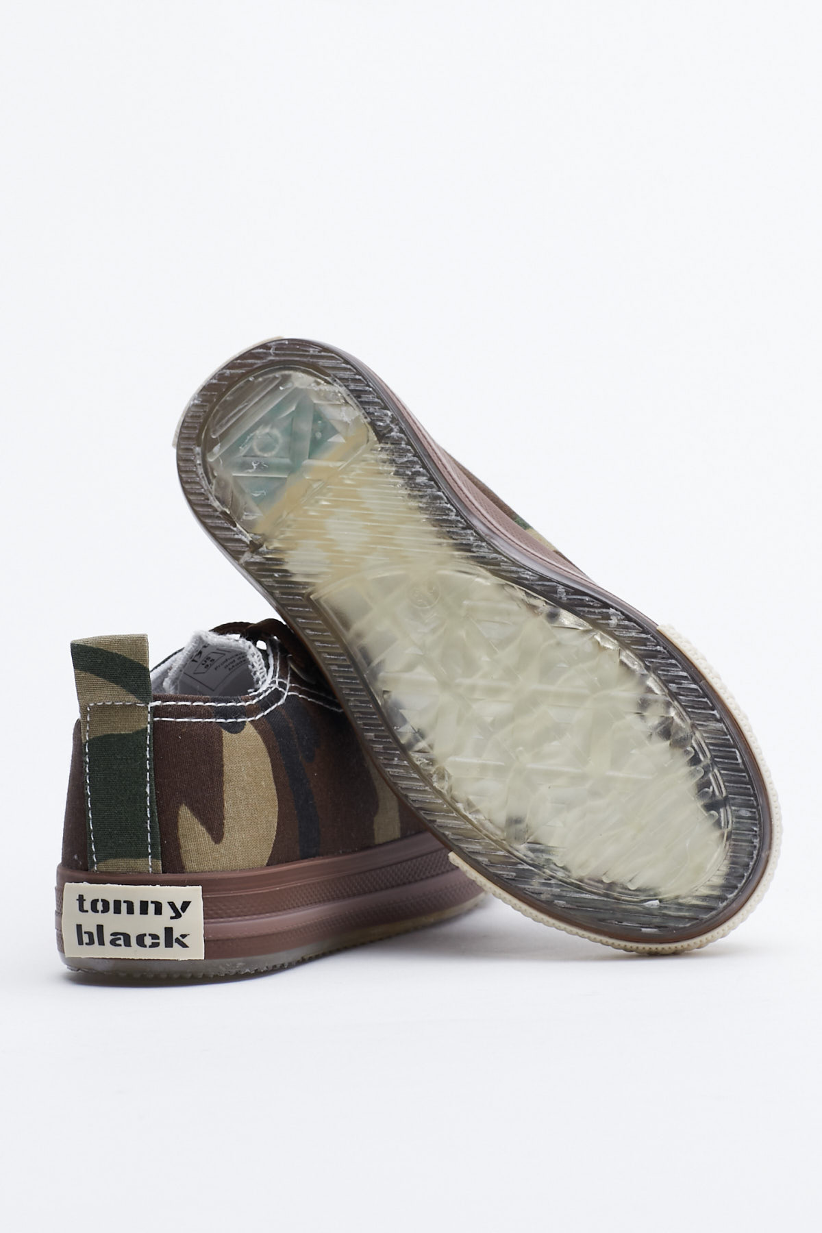 Çocuk Unisex Haki Kamuflaj Rahat Kalıp Işıklı Bağcıklı Spor Ayakkabı - Görsel 5