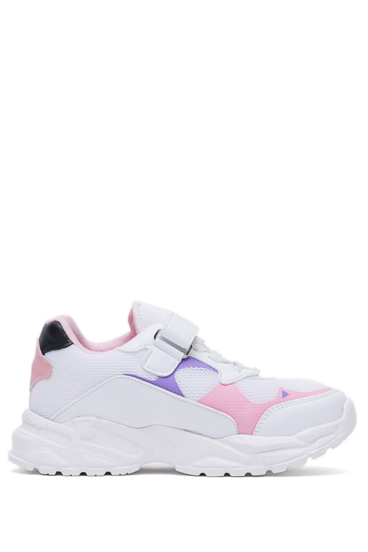 Çocuk Unisex Beyaz Şeker Faylon Taban Rahat Kalıp Cırtlı Çocuk Ayakkabı - Görsel 2