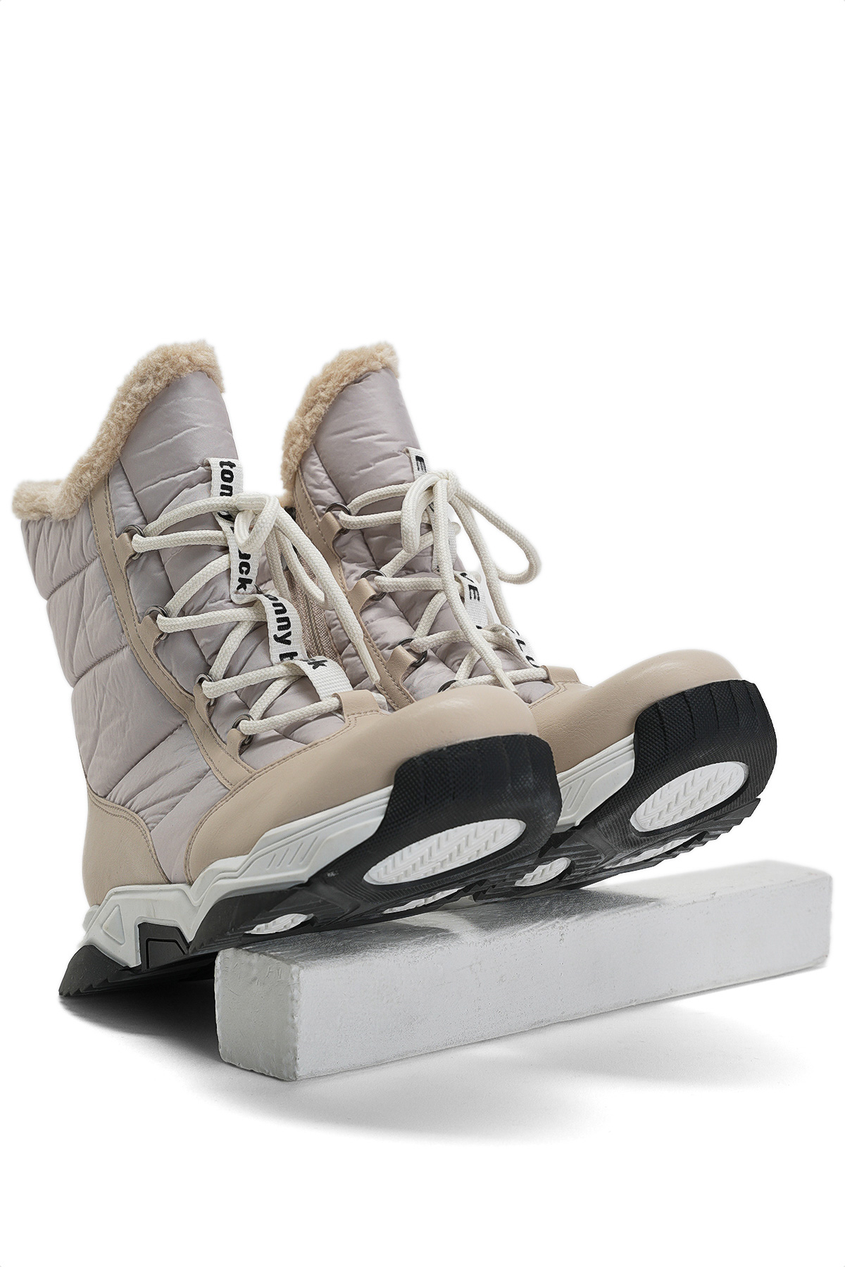 Çocuk Unisex Vizon Termo Taban Önü Bağcıklı Kar Botu - Görsel 6