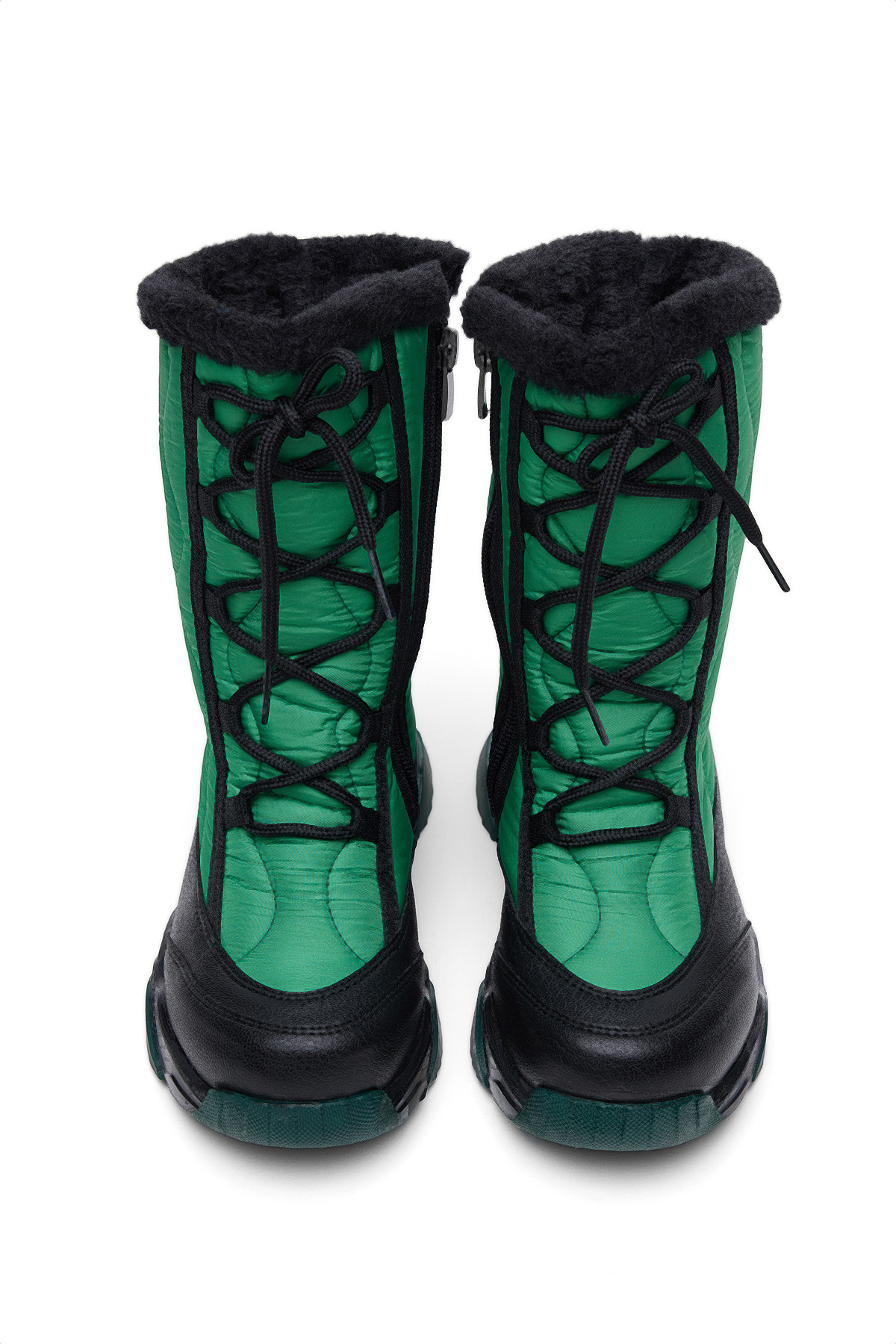 Çocuk Unisex Haki Rahat Kalıp Spor Taban Bağcık Detaylı Kar Botu - Görsel 5