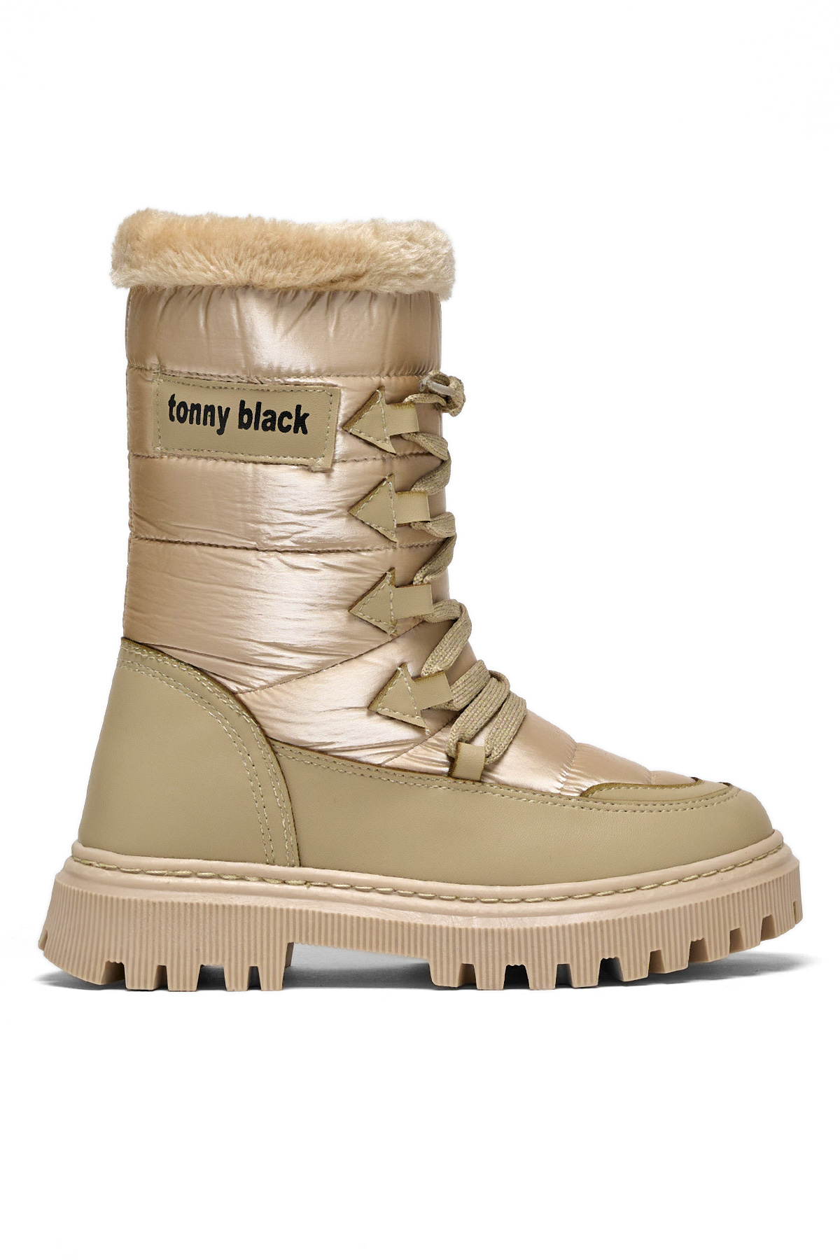 Çocuk Unisex Nude Termo Taban Önü Bağcıklı Kar Botu - Görsel 3