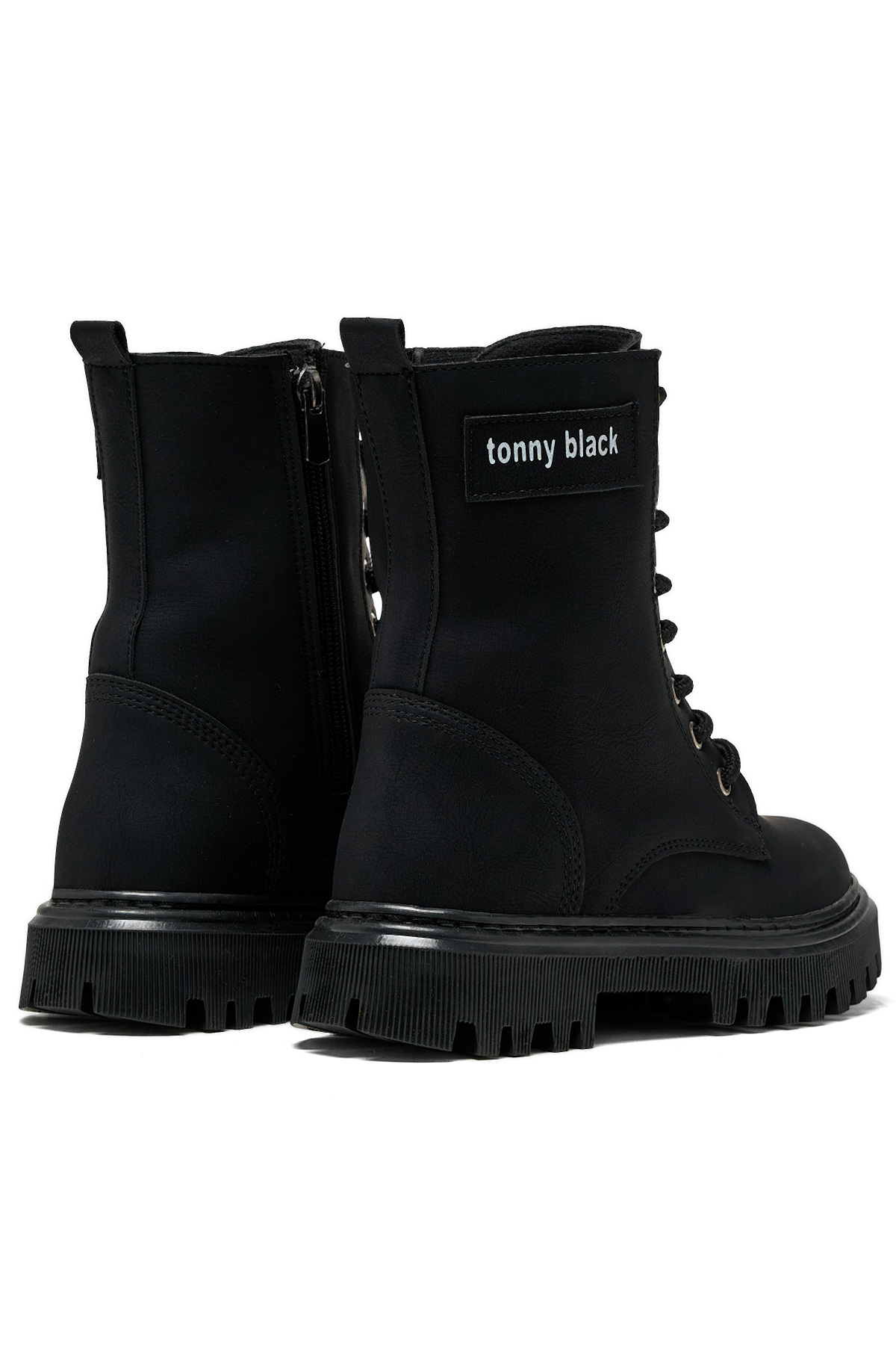 Kız Çocuk Siyah Termo Taban Önü Bağcıklı Uzun Bot - Görsel 3