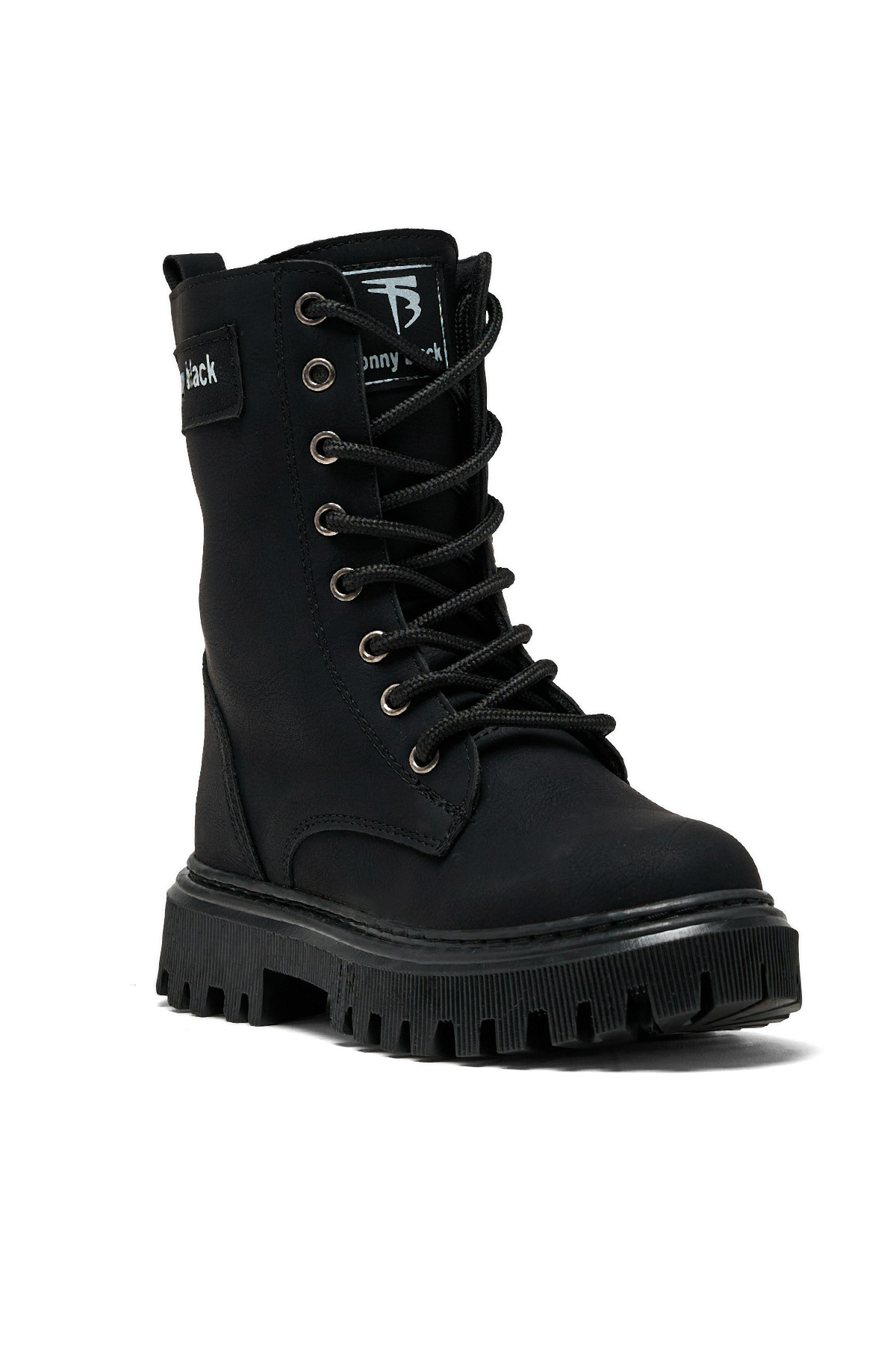 Kız Çocuk Siyah Termo Taban Önü Bağcıklı Uzun Bot - Görsel 6