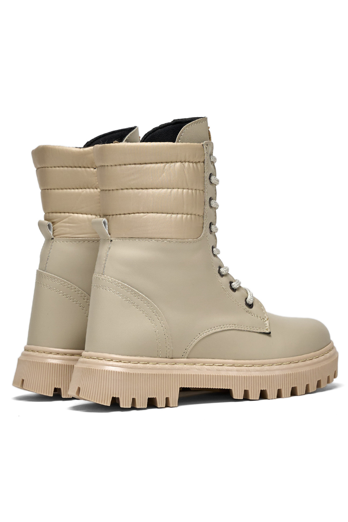 Kız Çocuk Nude Termo Taban Yanı Kapitone Desenli Bağcıklı ve Fermuarlı Bot - Görsel 6