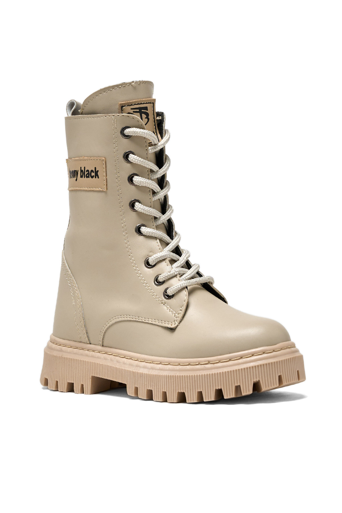 Kız Çocuk Bej Termo Taban Önü Bağcıklı Uzun Bot - Görsel 3