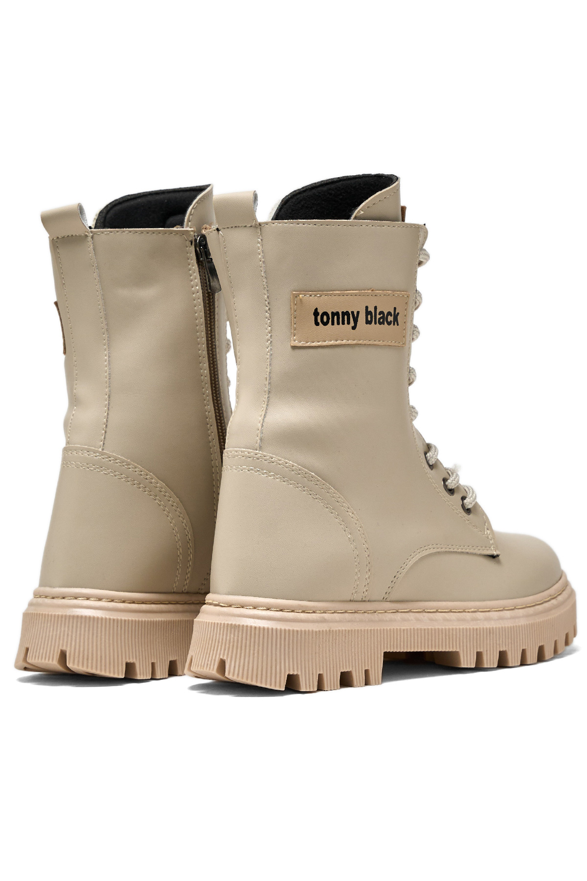 Kız Çocuk Bej Termo Taban Önü Bağcıklı Uzun Bot - Görsel 4