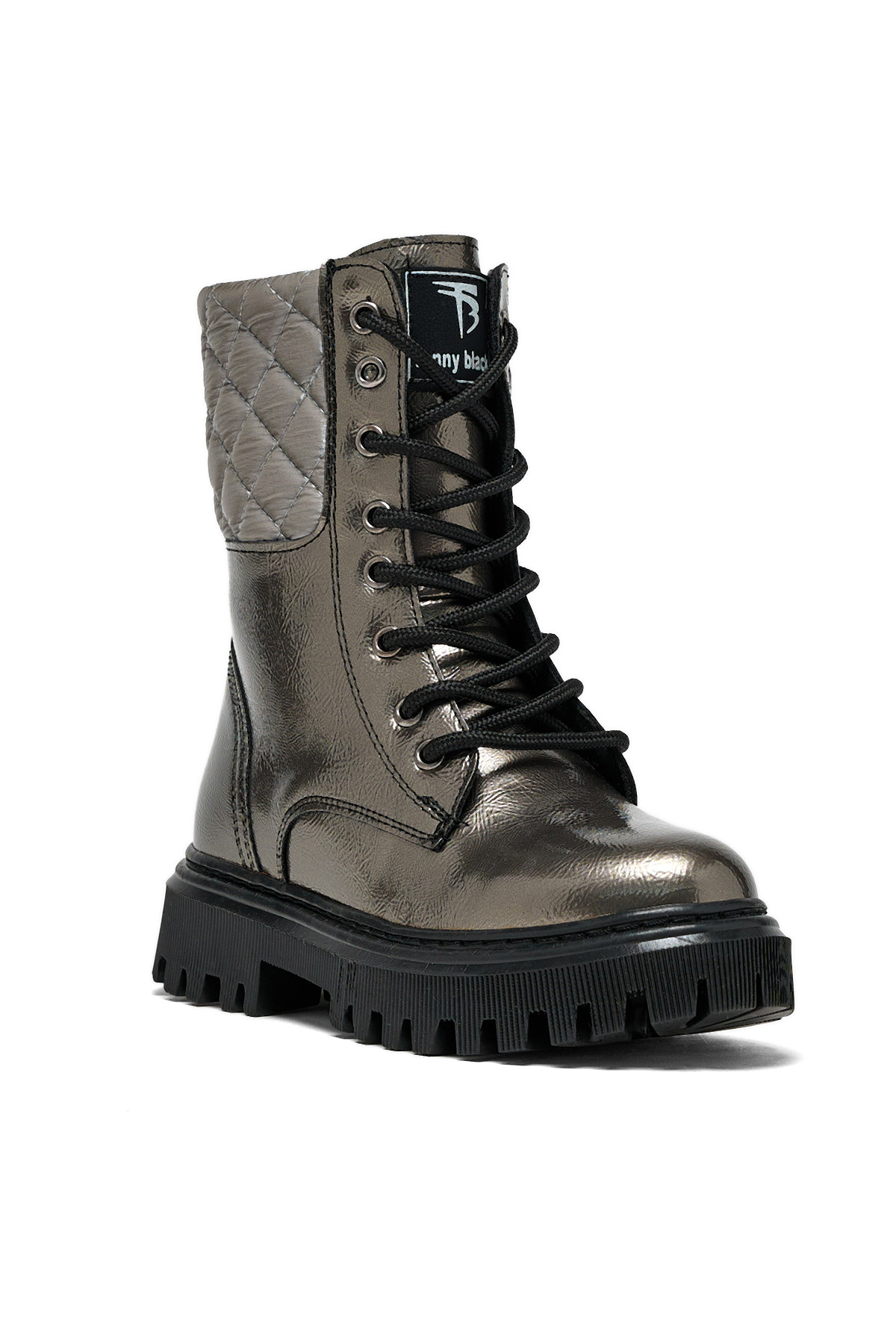 Kız Çocuk Platin Termo Taban Kapitone Detaylı Bağcıklı ve Fermuarlı Uzun Bot - Görsel 3