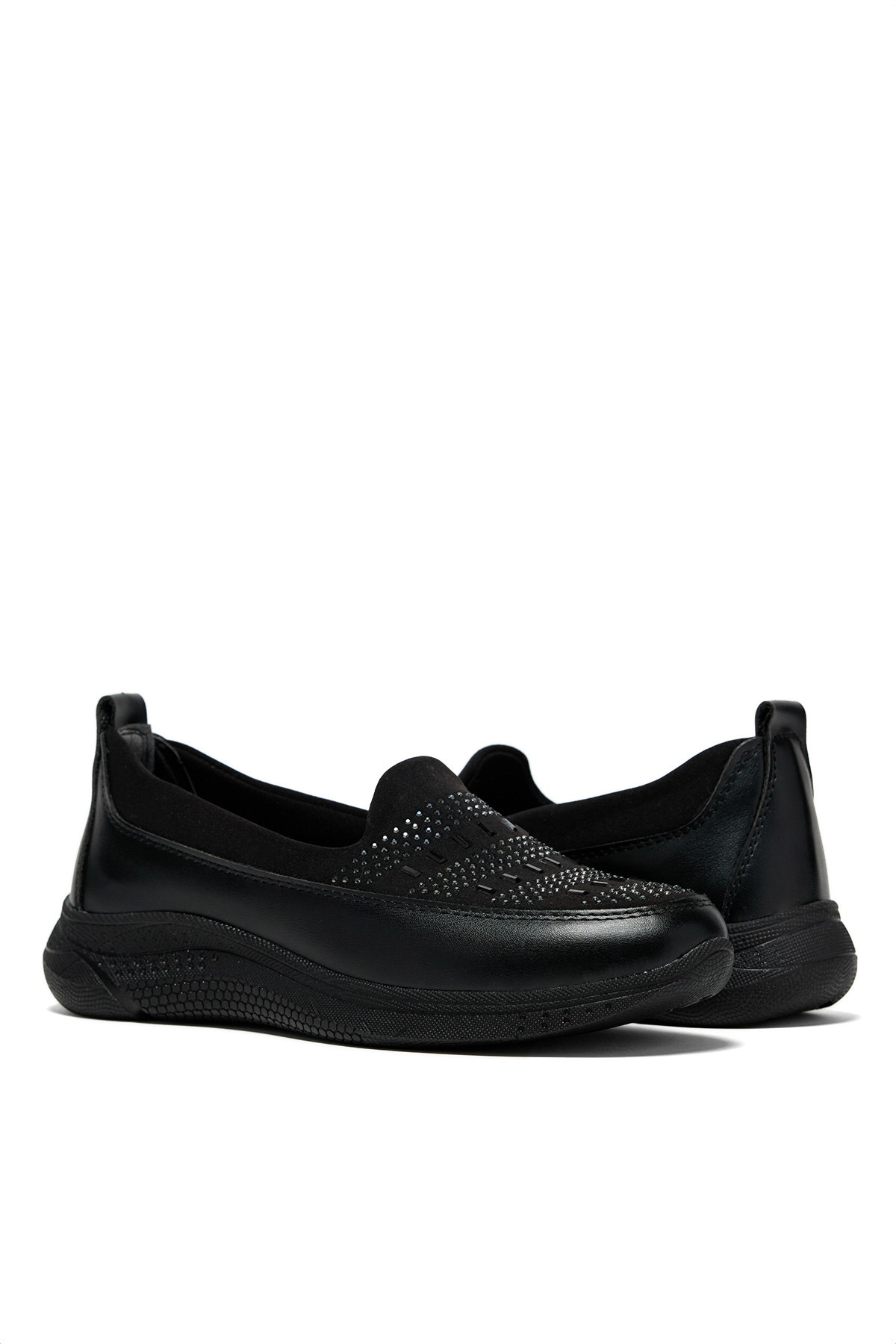 Kadın Siyah Rahat Kalıp Anne Ayakkabı - Görsel 6