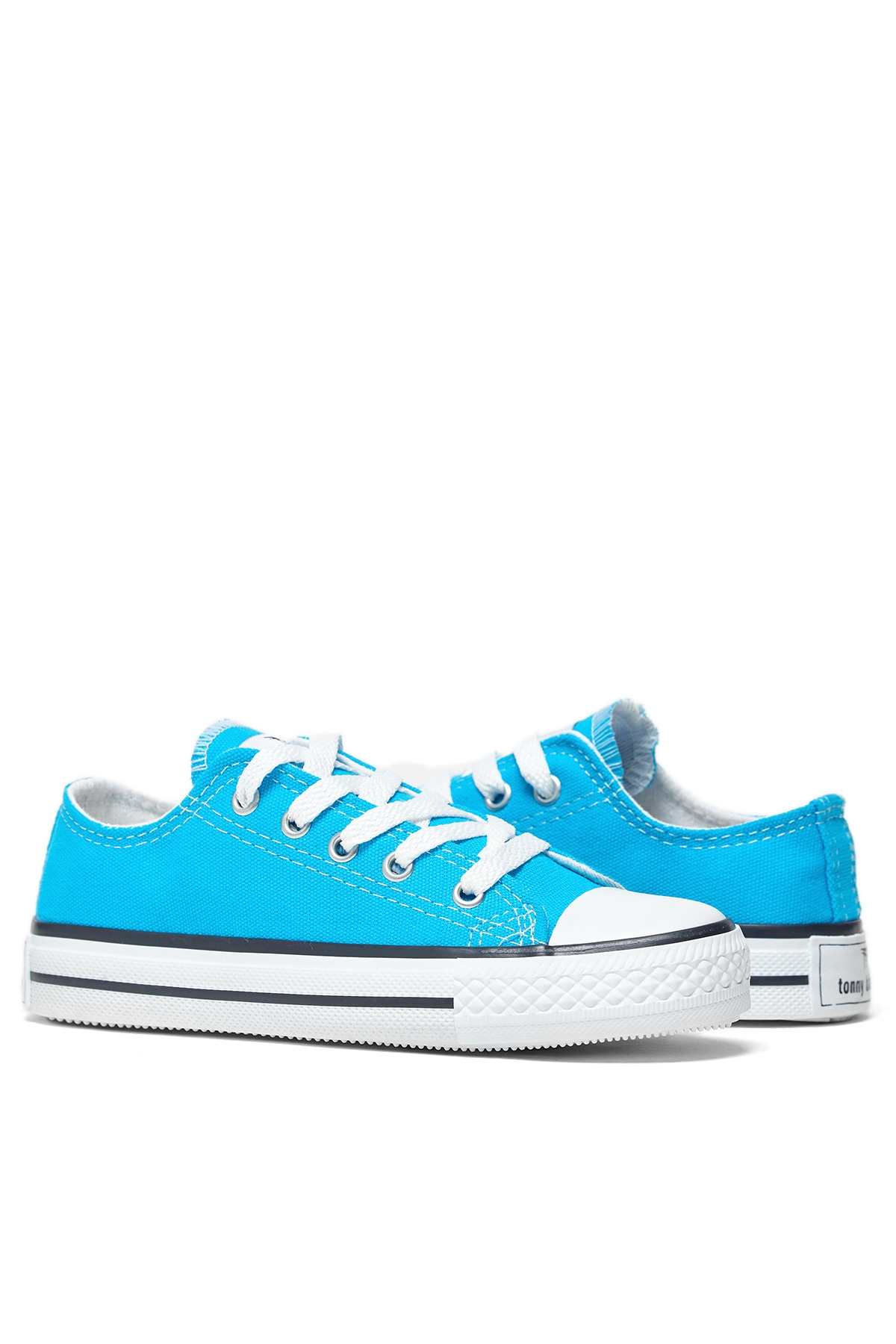 Çocuk Unisex Kot Mavi Rahat Kalip Bağcıklı Spor Ayakkabı - Görsel 4