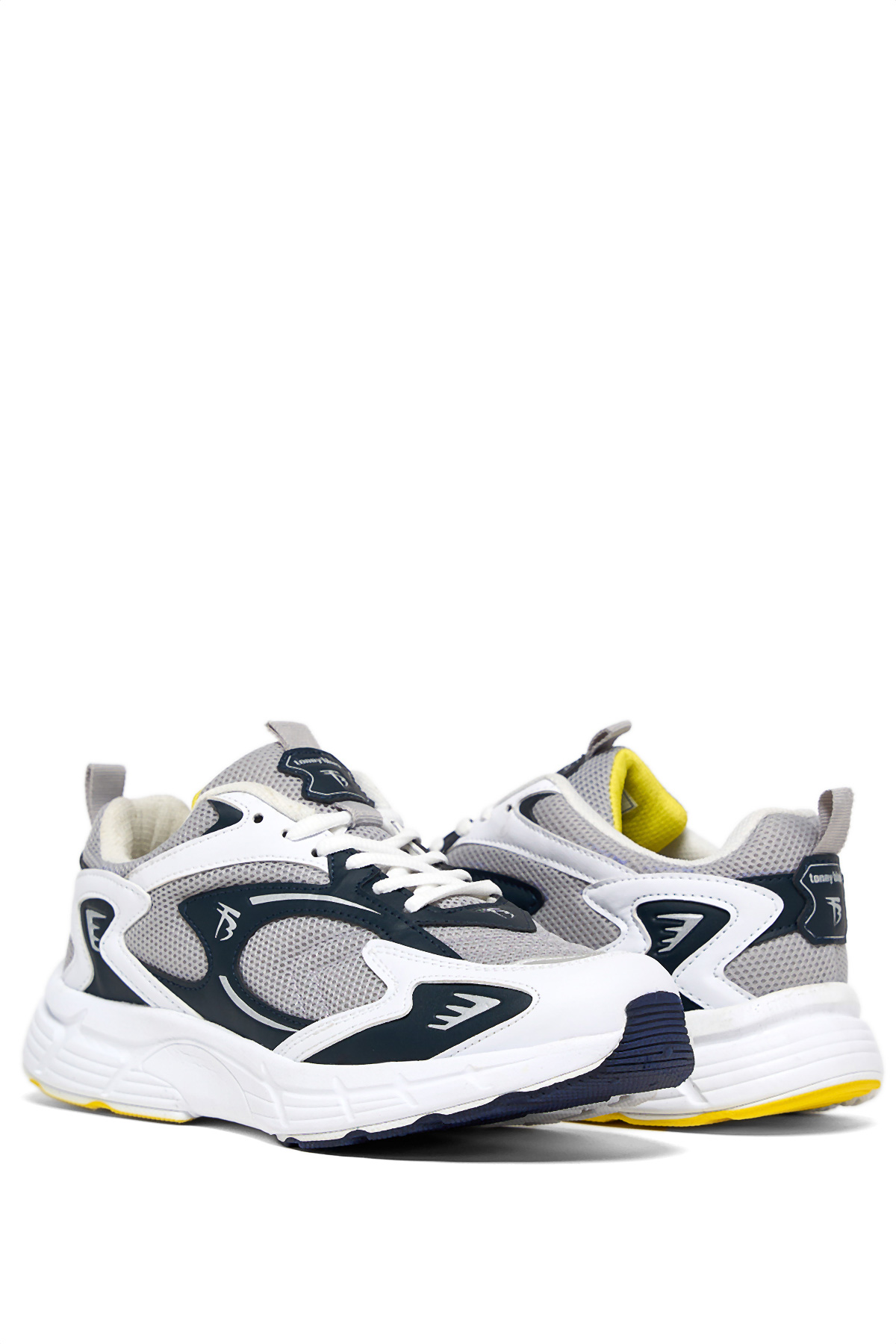 Unisex Gri Lacivert Rahat Kalıp Yüksek Faylon Taban Bağcıklı Spor Ayakkabı - Görsel 3