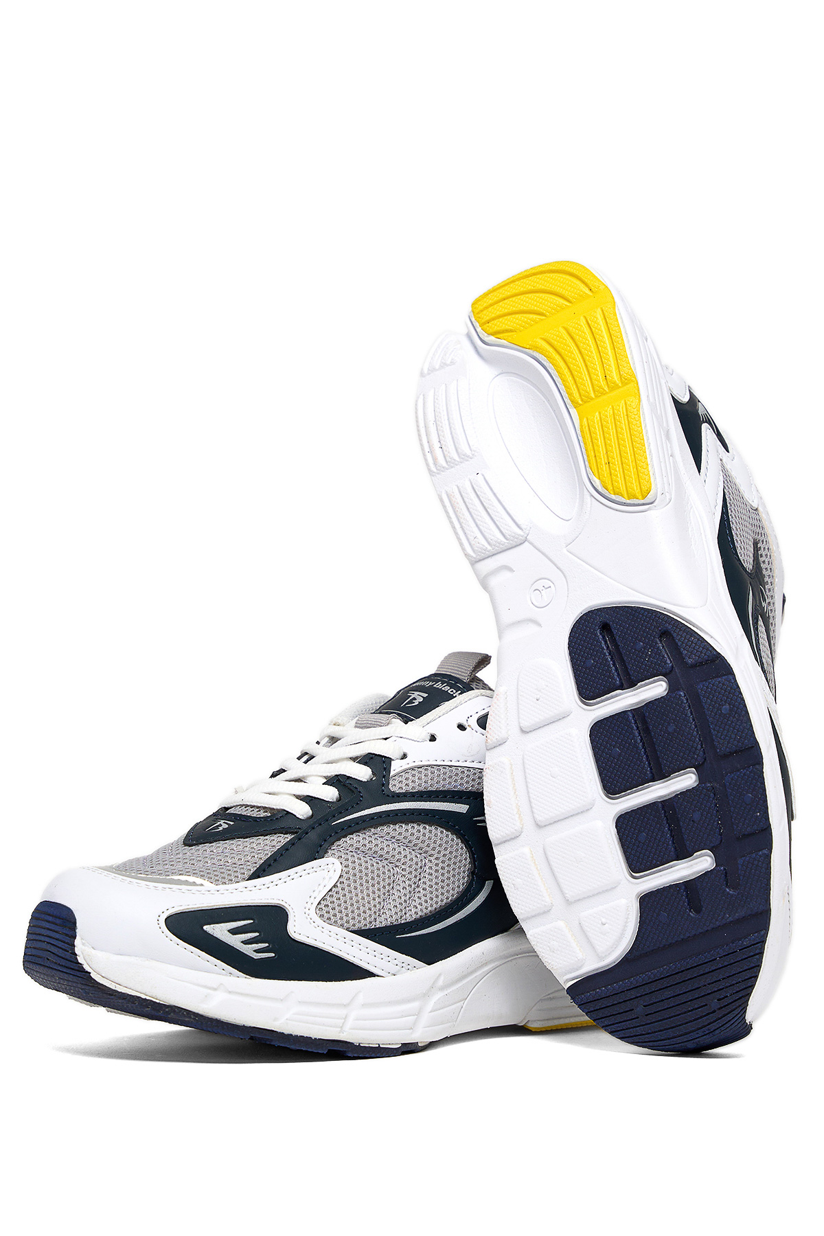 Unisex Gri Lacivert Rahat Kalıp Yüksek Faylon Taban Bağcıklı Spor Ayakkabı - Görsel 4