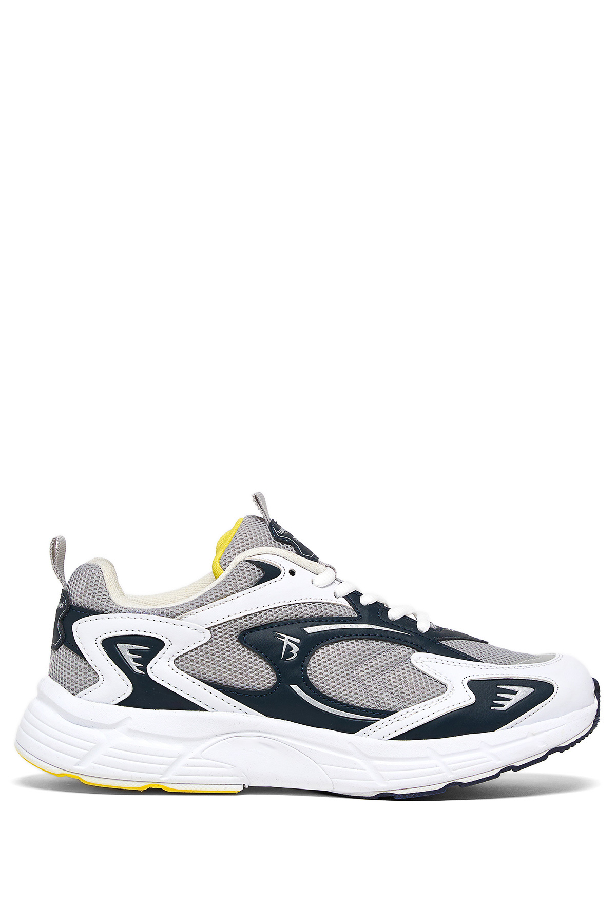 Unisex Gri Lacivert Rahat Kalıp Yüksek Faylon Taban Bağcıklı Spor Ayakkabı - Görsel 6