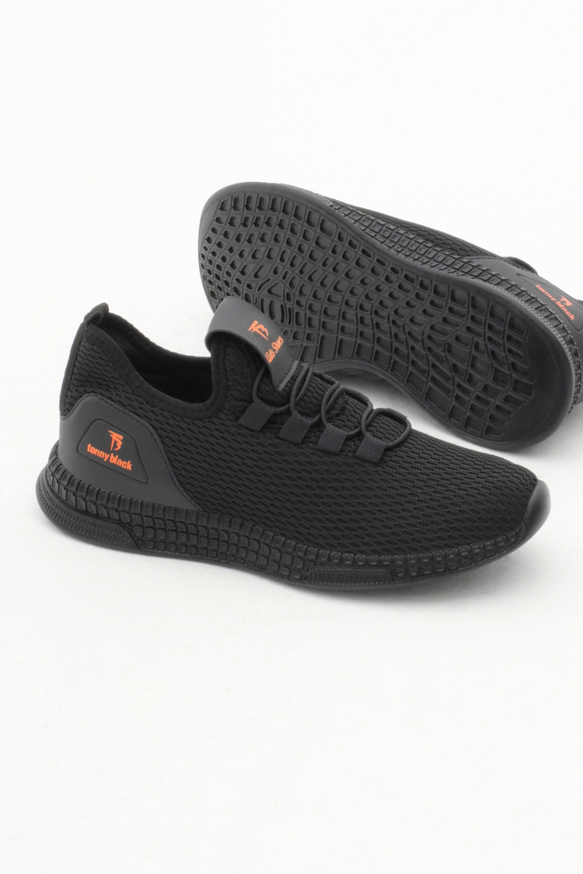 Çocuk Unisex Siyah Rahat Kalıp Lastik Bağcıklı Spor Ayakkabı - Görsel 5