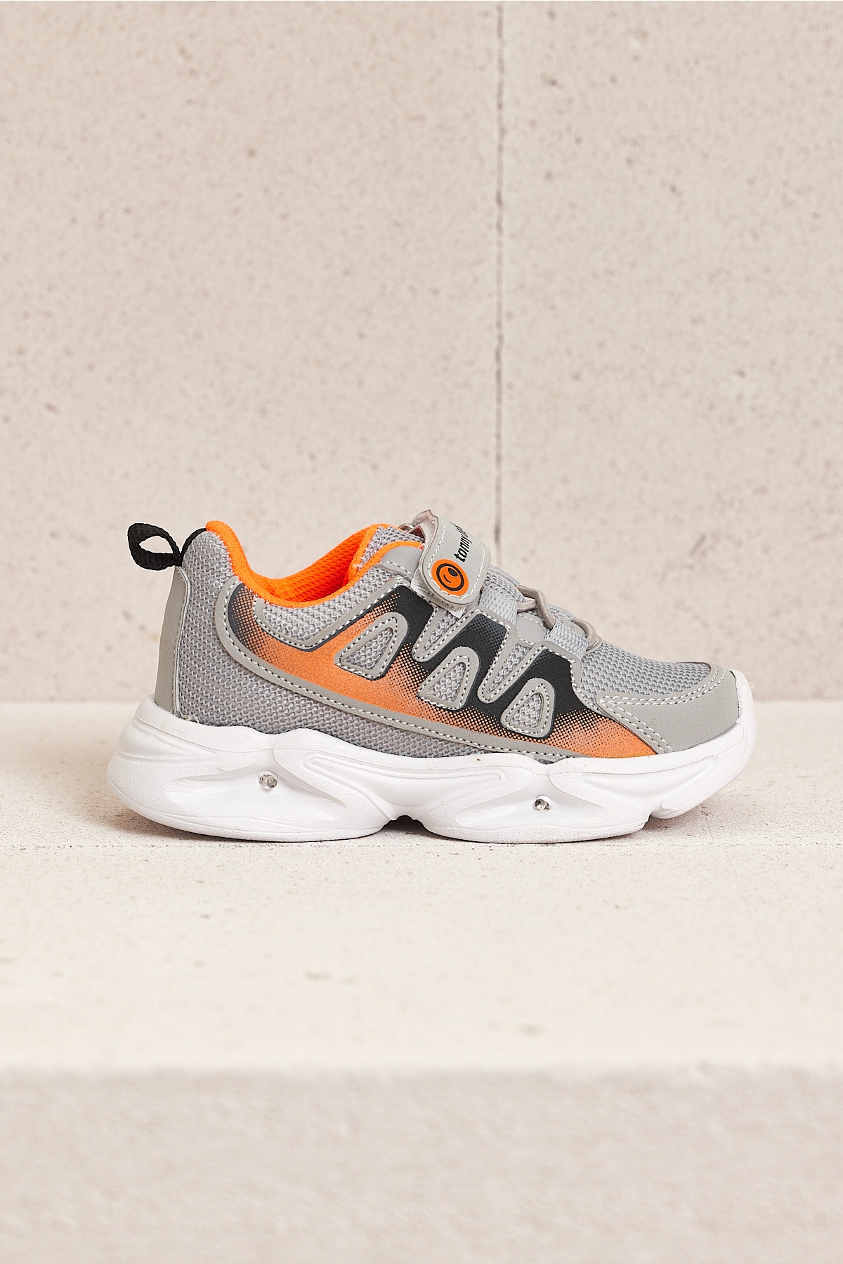 Çocuk Unisex Buz Portakal Rahat Kalıp Işıklı Cırtlı Ayakkabı - Görsel 3