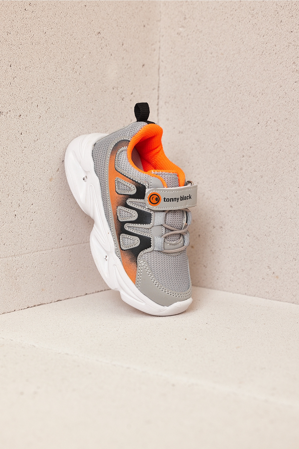 Çocuk Unisex Buz Portakal Rahat Kalıp Işıklı Cırtlı Ayakkabı - Görsel 4