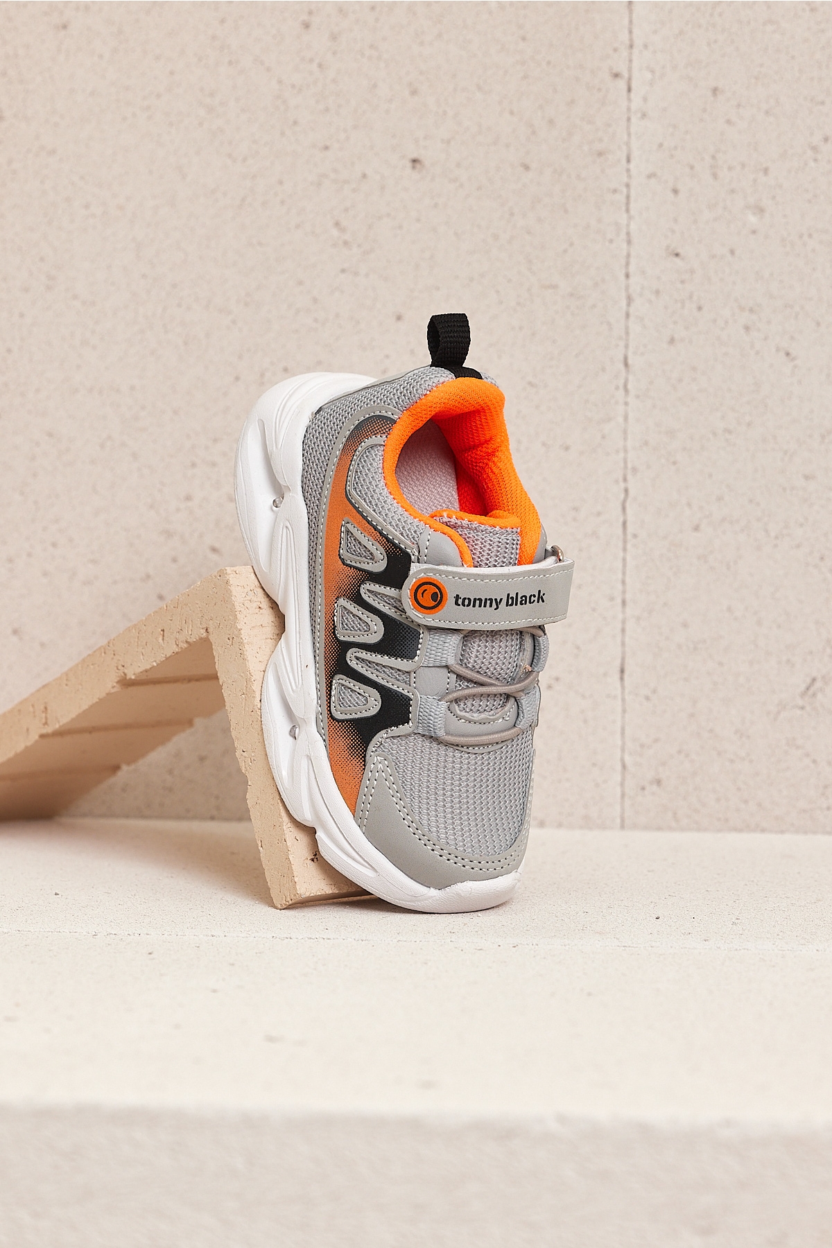 Çocuk Unisex Buz Portakal Rahat Kalıp Işıklı Cırtlı Ayakkabı - Görsel 5